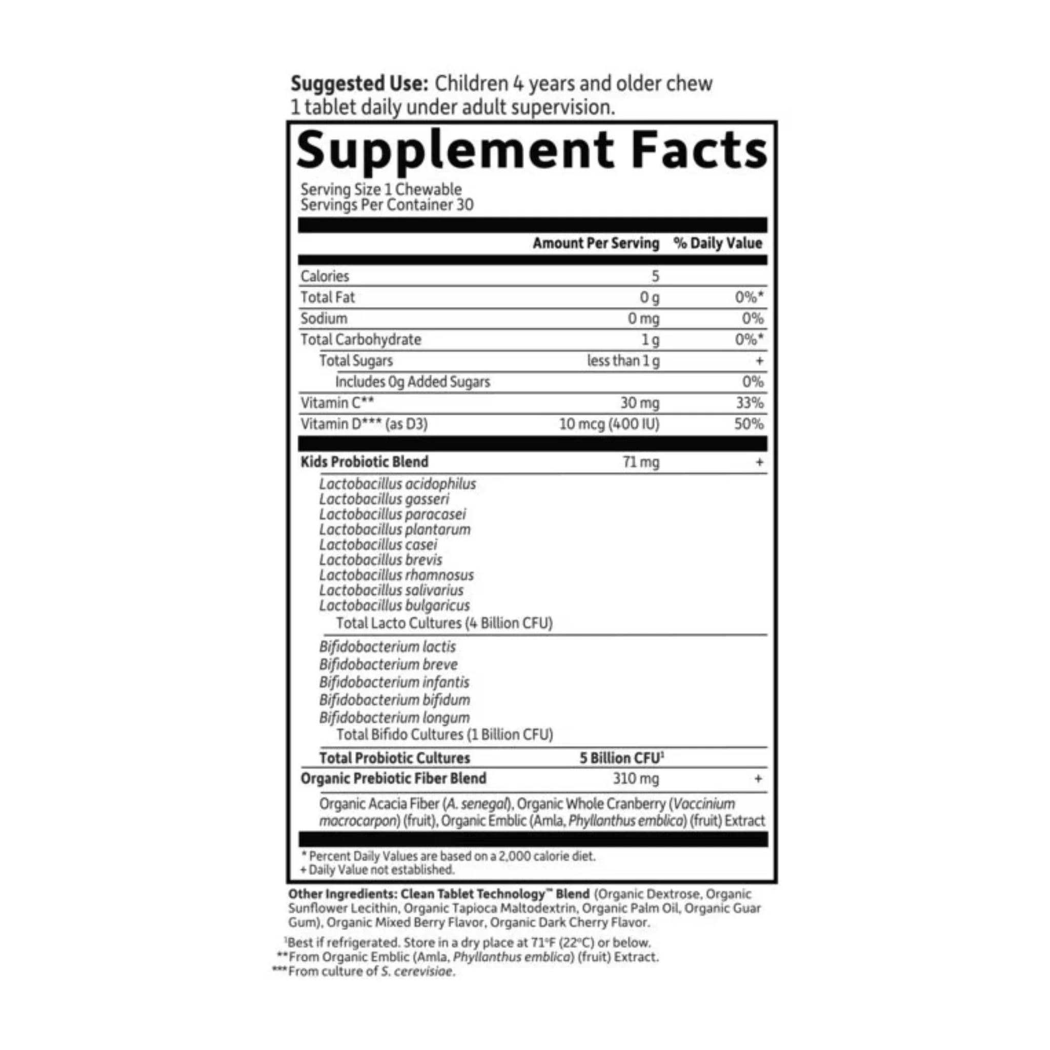 Dr. Formulated Kids+ Chew 5B S/S Berry Cherry 30ct - Nature's Source Inc