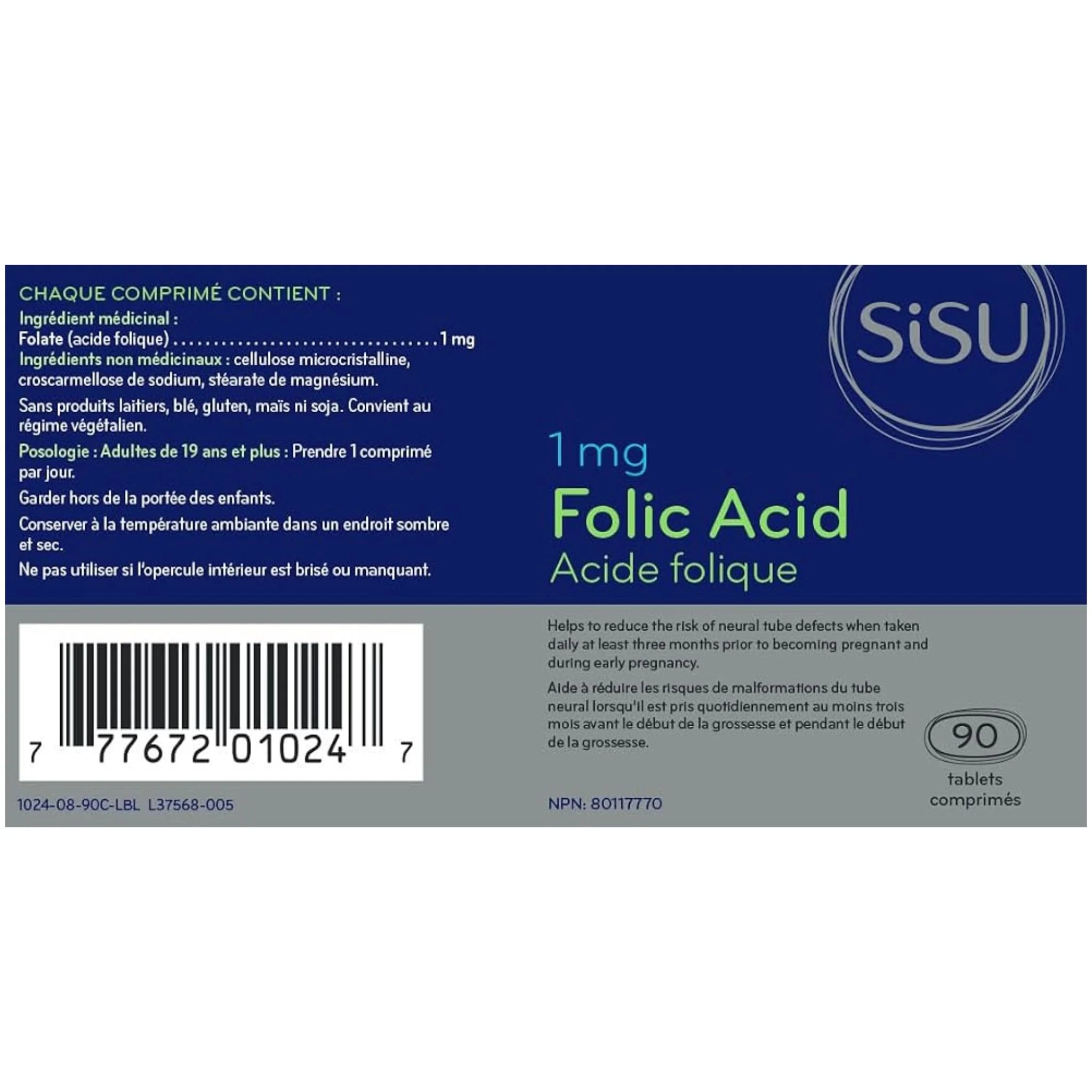 Sisu Folic Acid 1 mg 90t