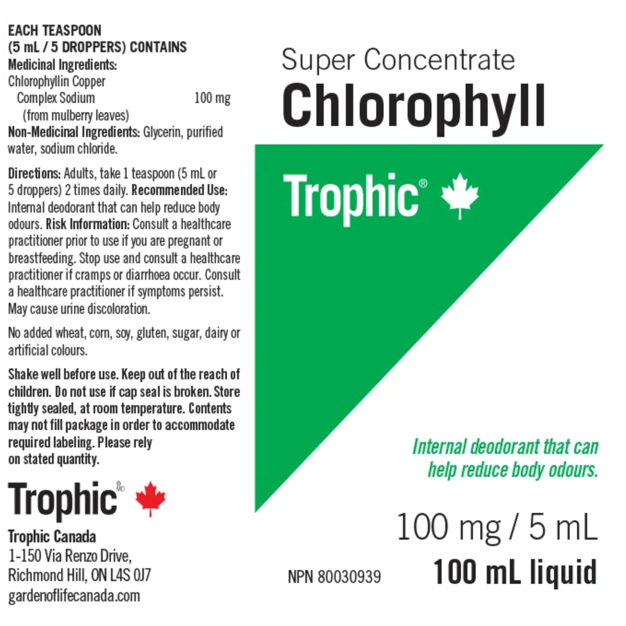 Trophic Chlorophyll 100mg 100ml