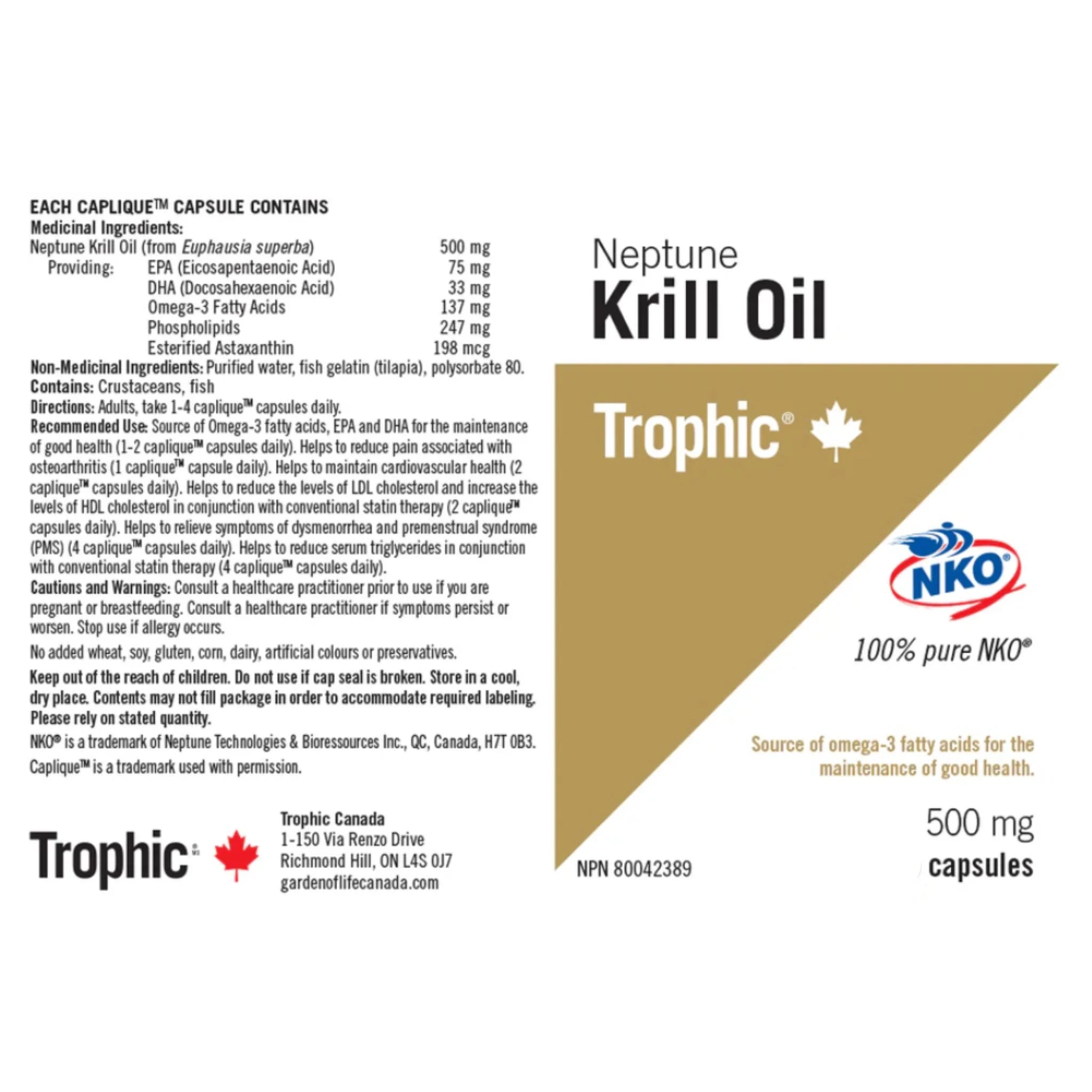 Trophic Krill Oil Neptune 500mg 90 Veg-Caps