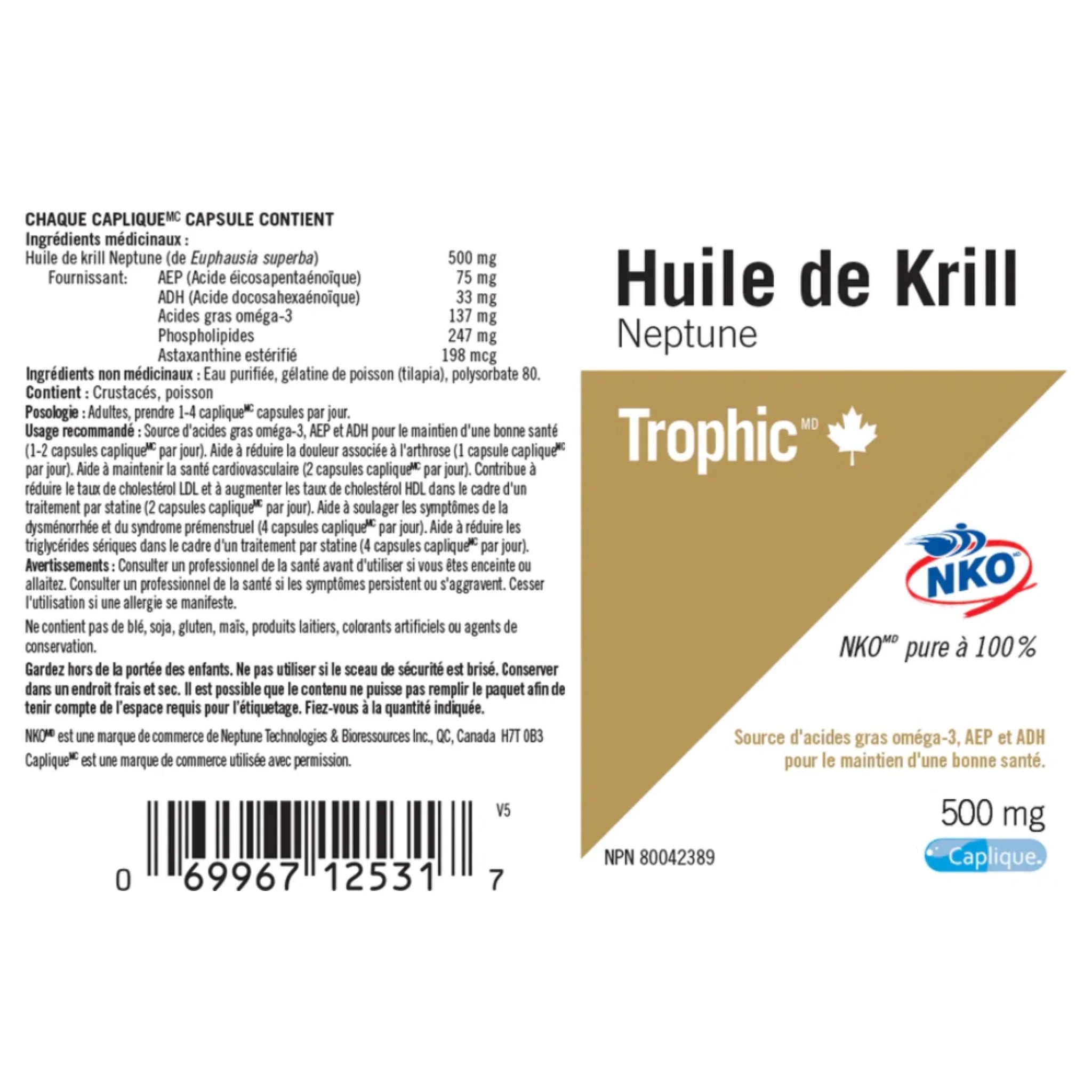 Trophic Krill Oil Neptune 500mg 90 Veg-Caps