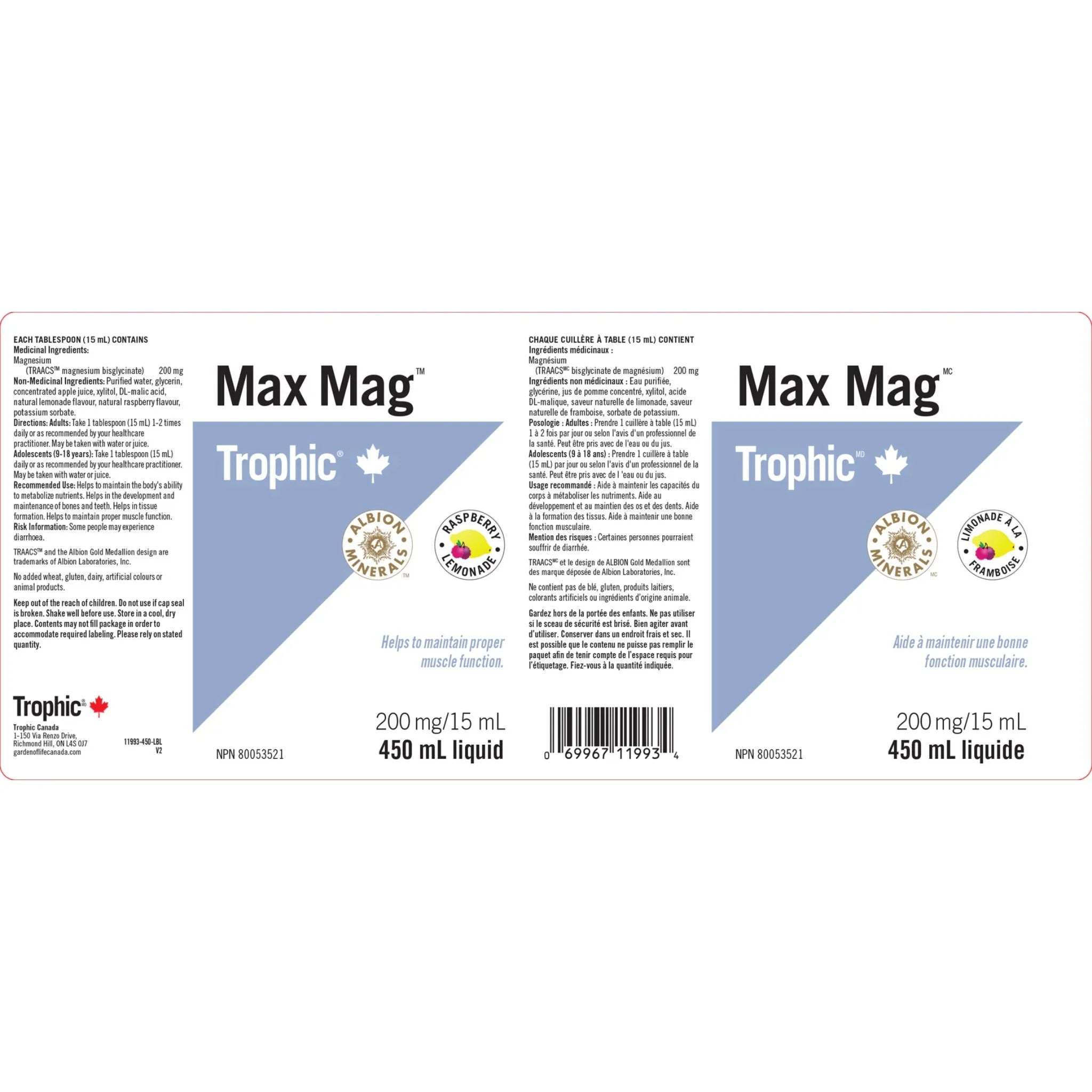 Trophic Max Mag Raspberry Lemonade 450ml