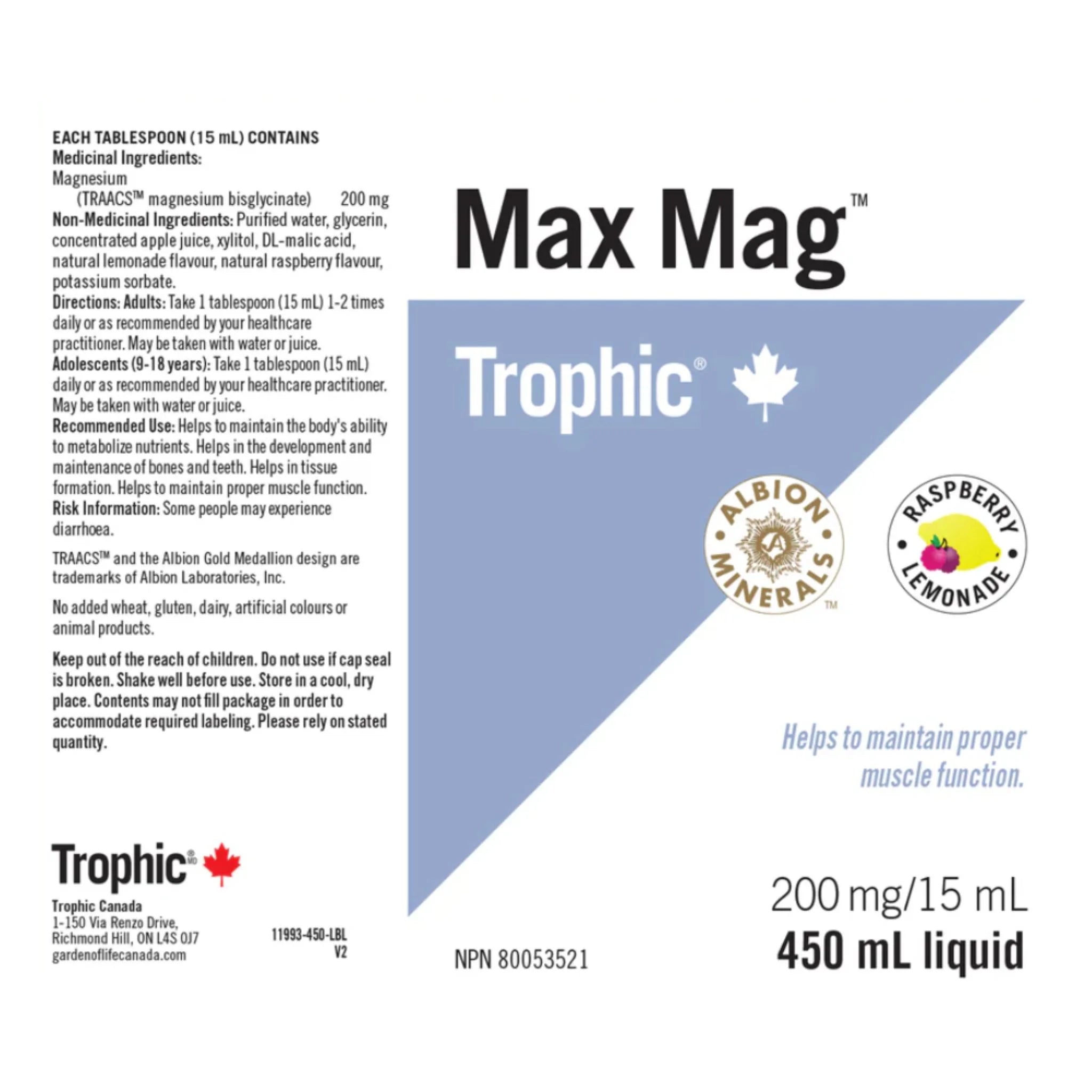 Trophic Max Mag Raspberry Lemonade 450ml