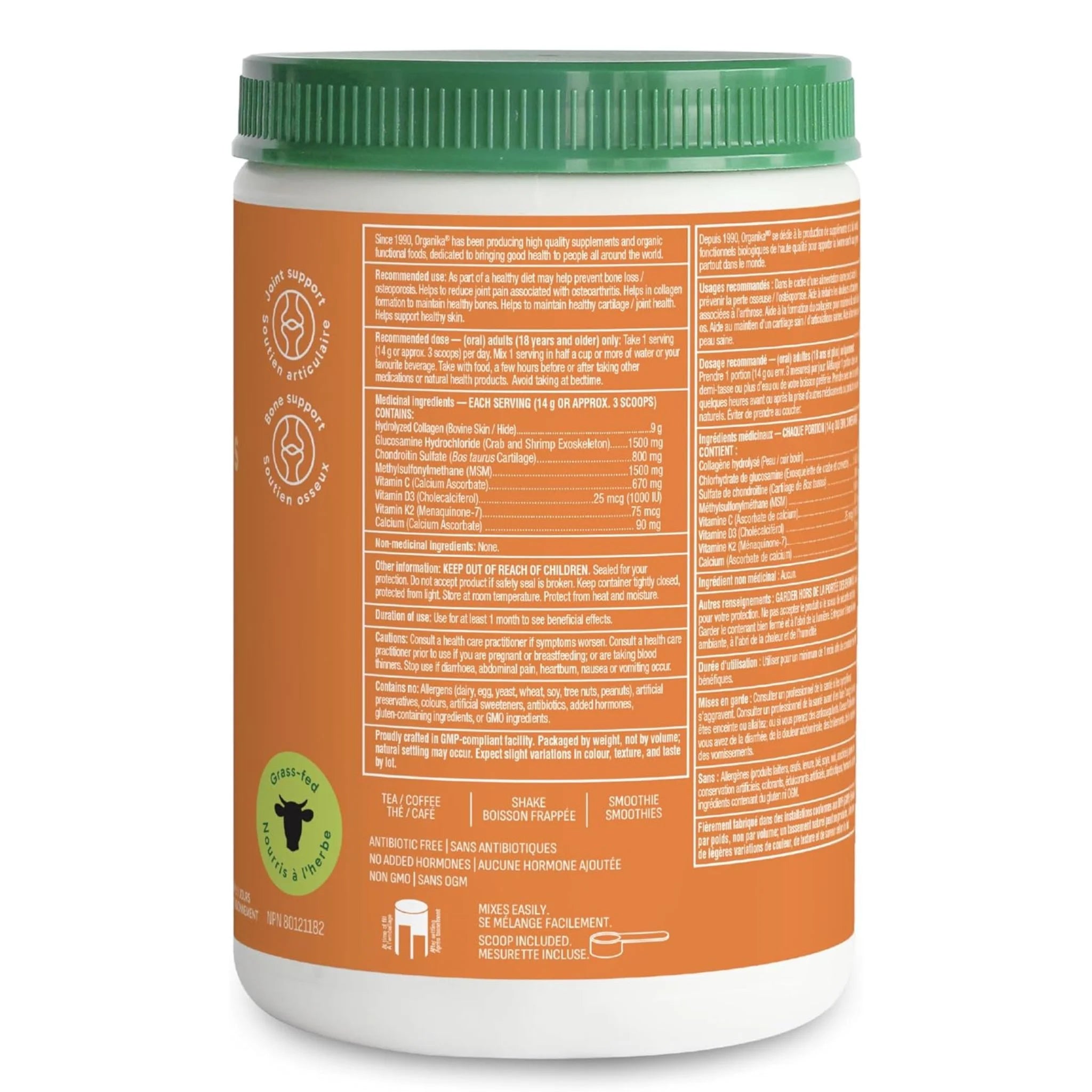 Organika Enhanced Collagen Bone and Joint 280g - Nature's Source Inc