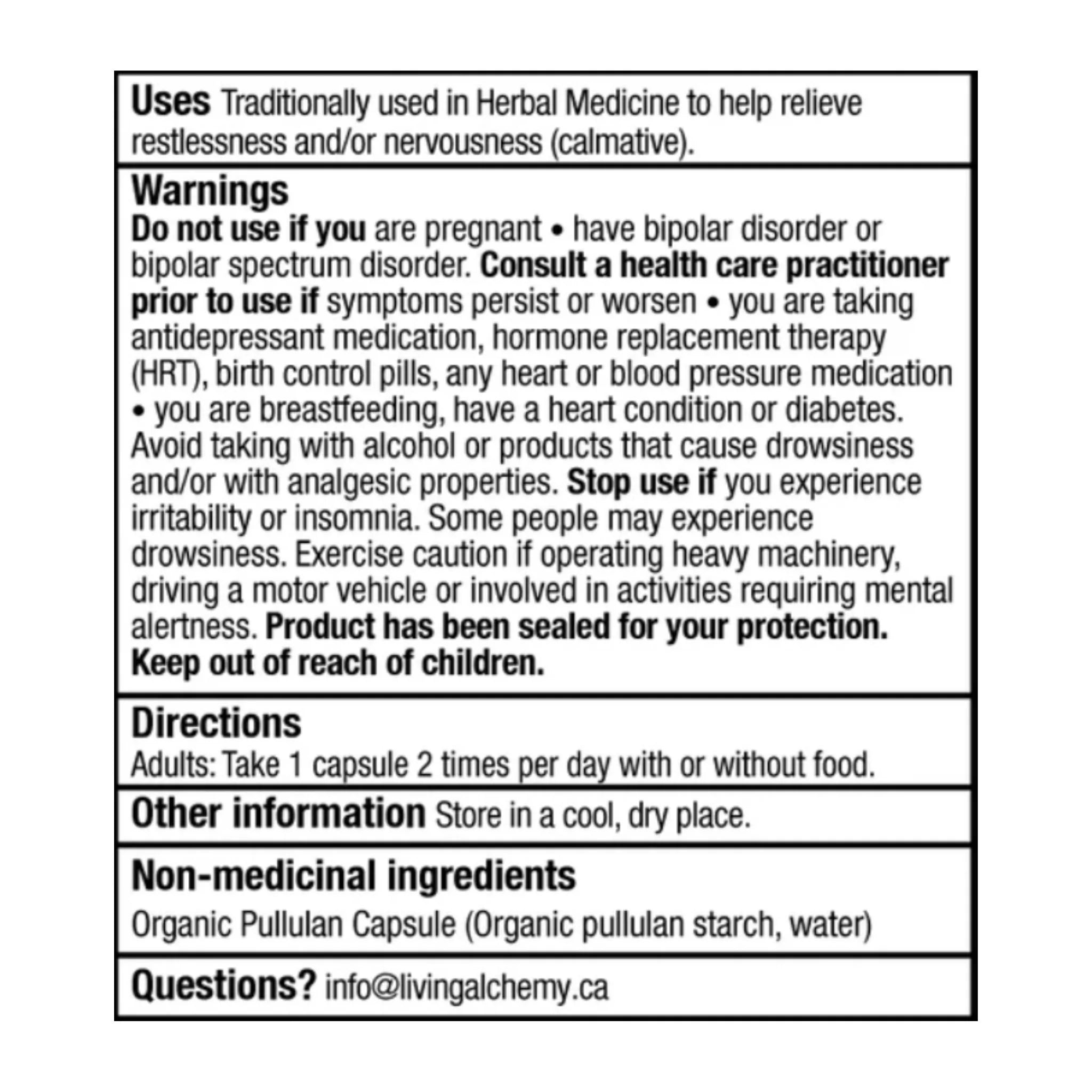 Living Alchemy Stress Less 60 Capsules - Nature's Source Inc