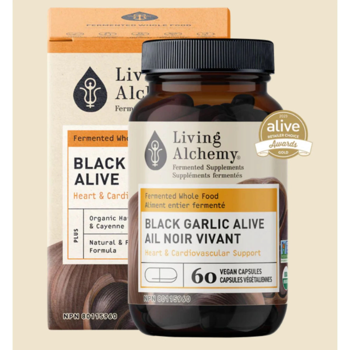 Living Alchemy Black Garlic Alive 60 Caspules - Nature's Source Inc