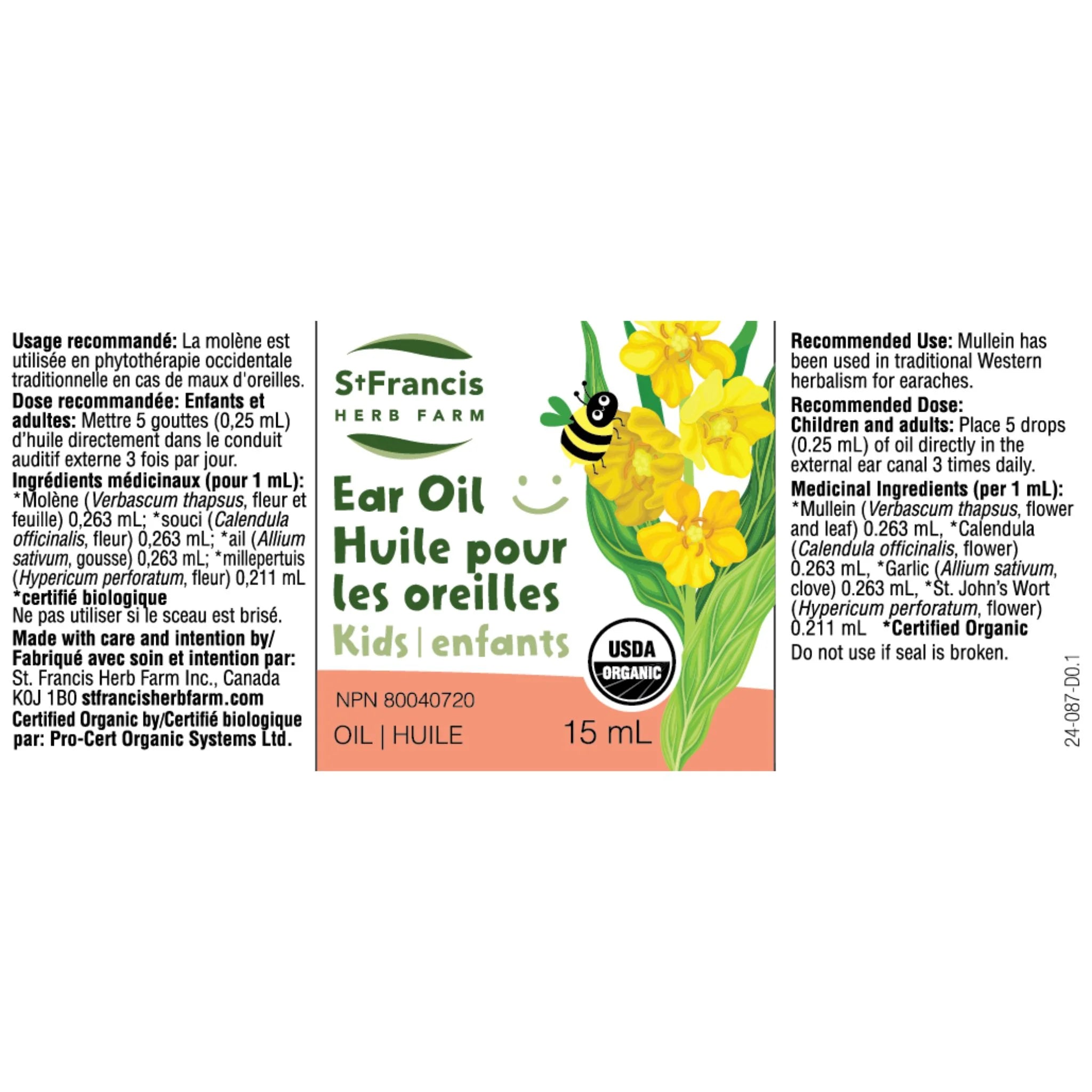 St. Francis Herb Farm Ear Oil Kids 15ml - Nature's Source Inc