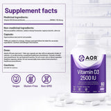 AOR Vitamin D3 2500IU 60 Capsules