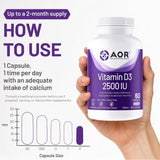 AOR Vitamin D3 2500IU 60 Capsules