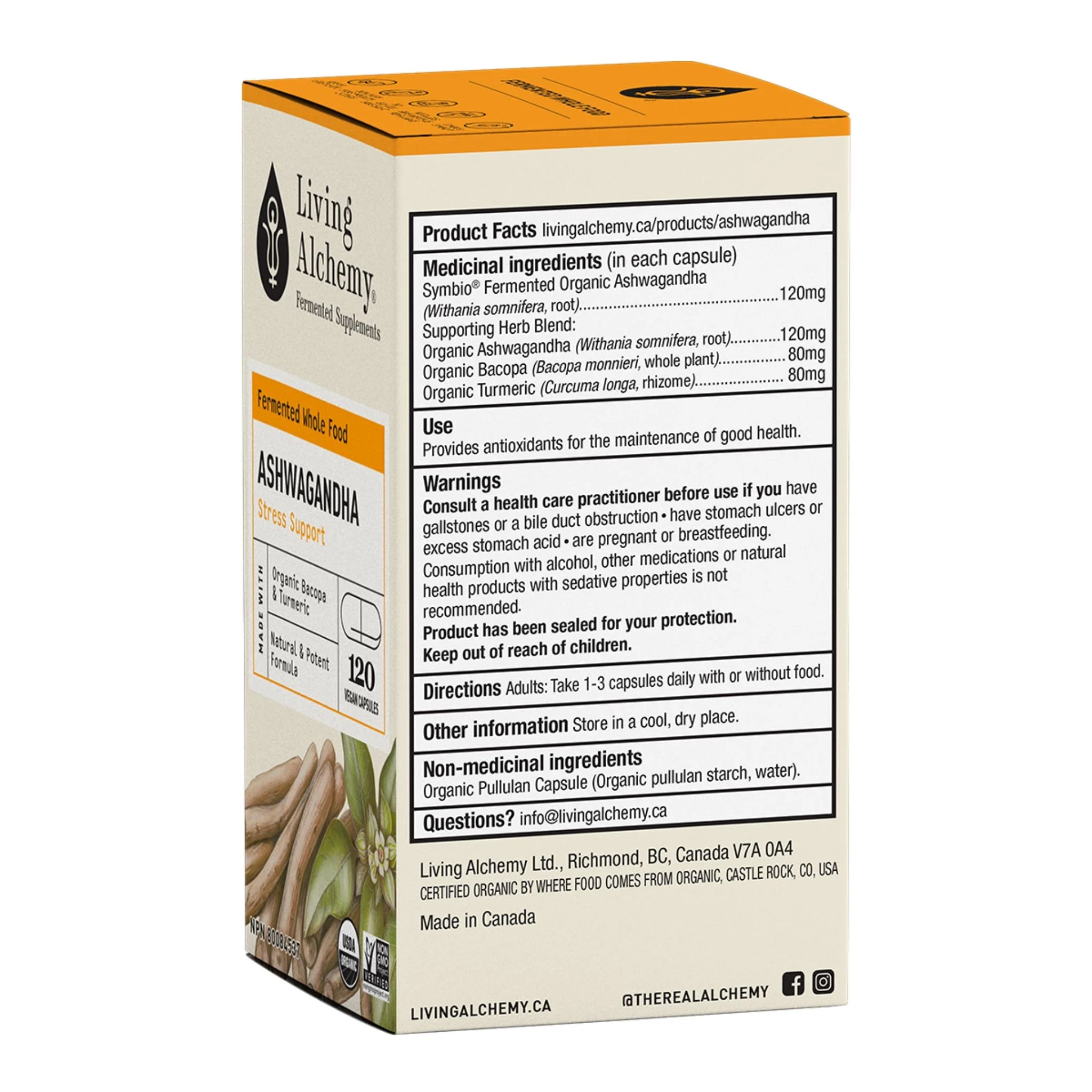 Living Alchemy Ashwagandha Alive 120 Vegan Capsules