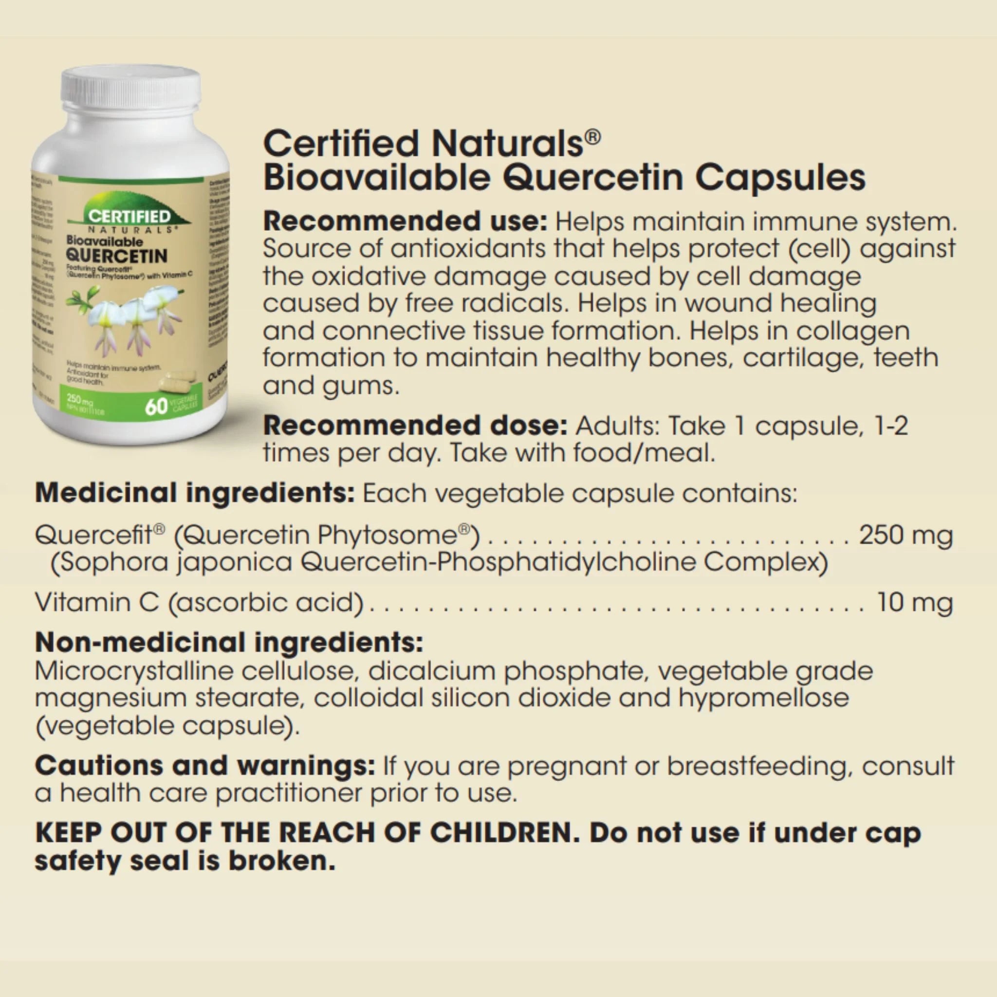 Certified Naturals Bioavailable Quercetin 60 Capsules