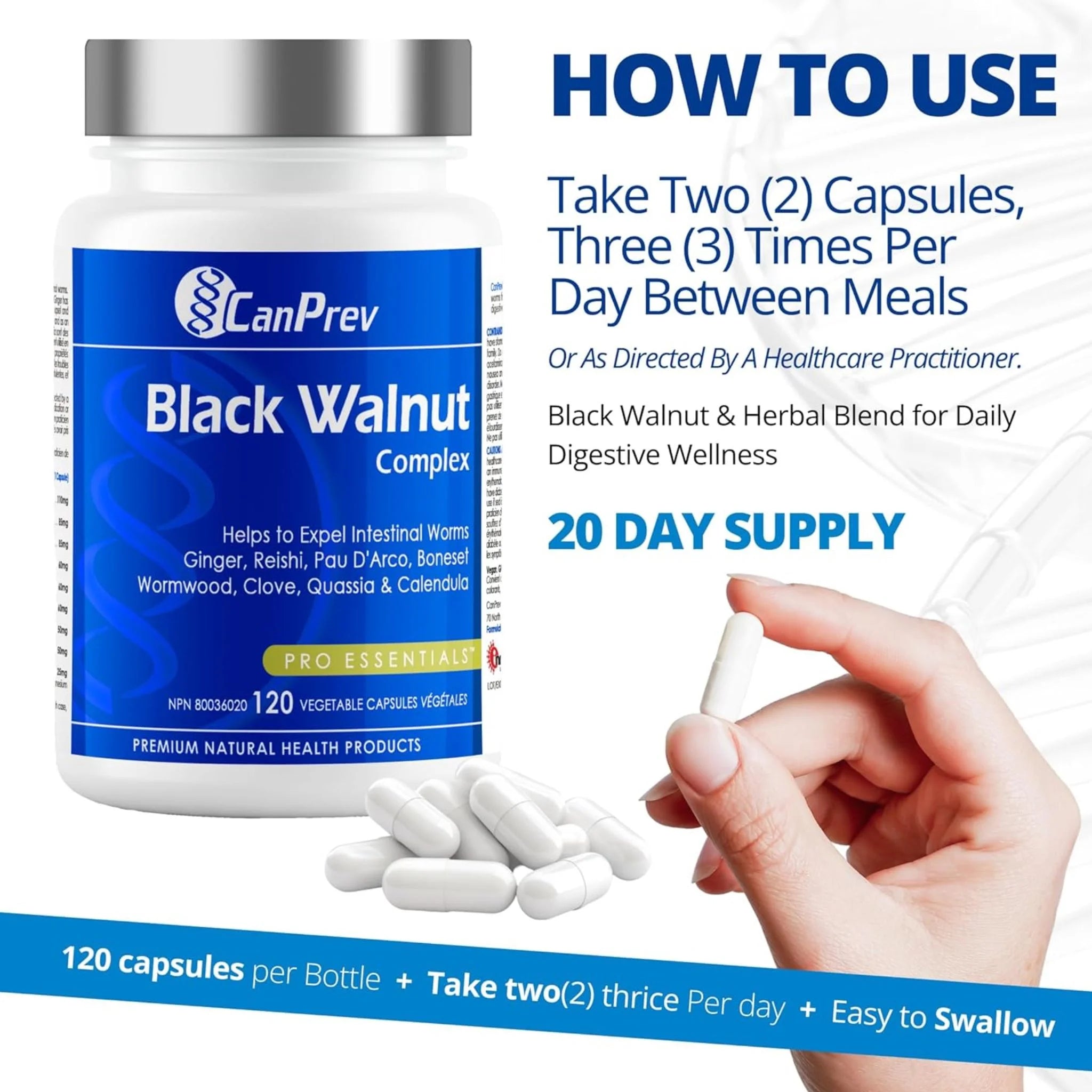CanPrev Black Walnut Complex 120 Vegan Capsules