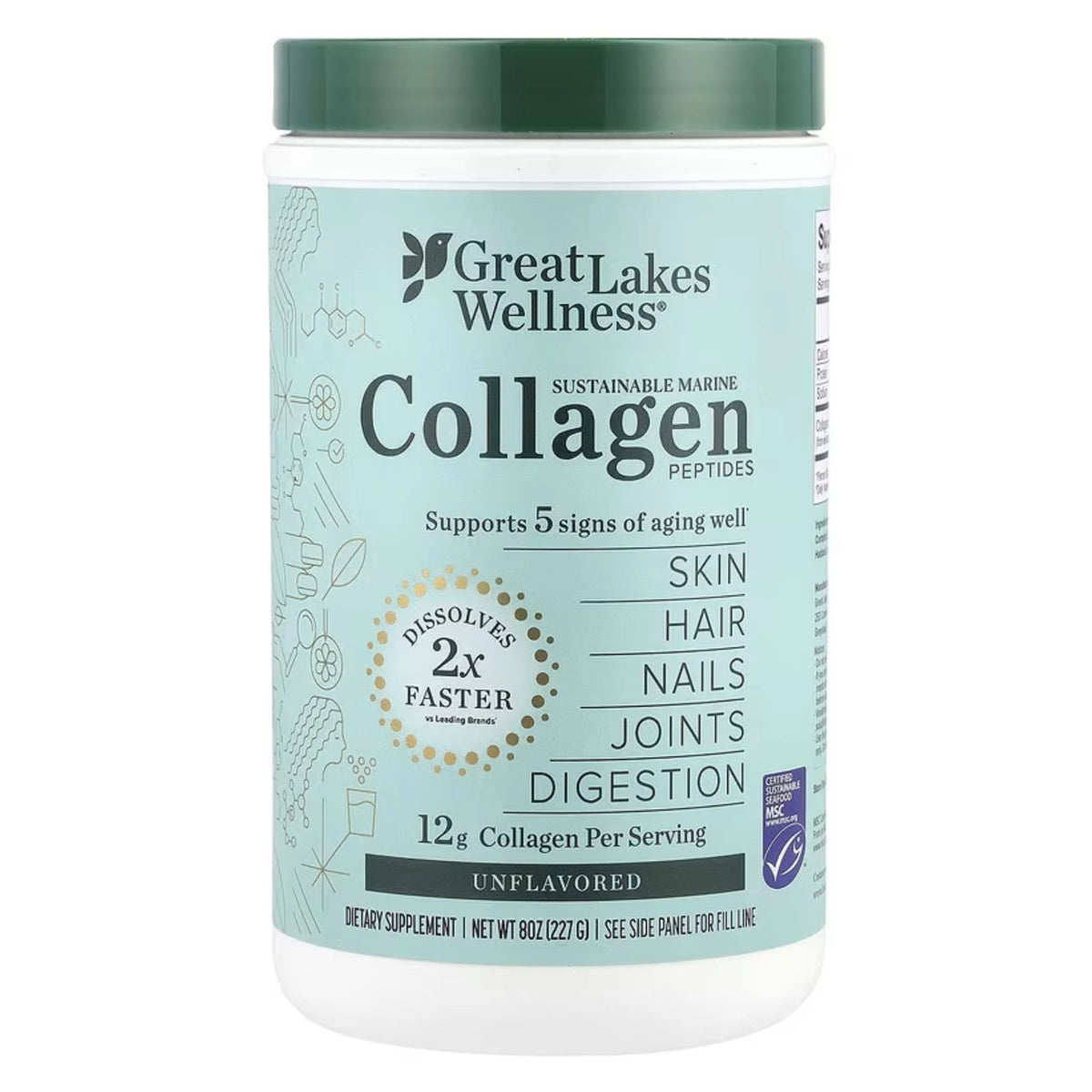 Great Lakes Pure Marine Collagen Peptides 227g - Nature's Source Inc