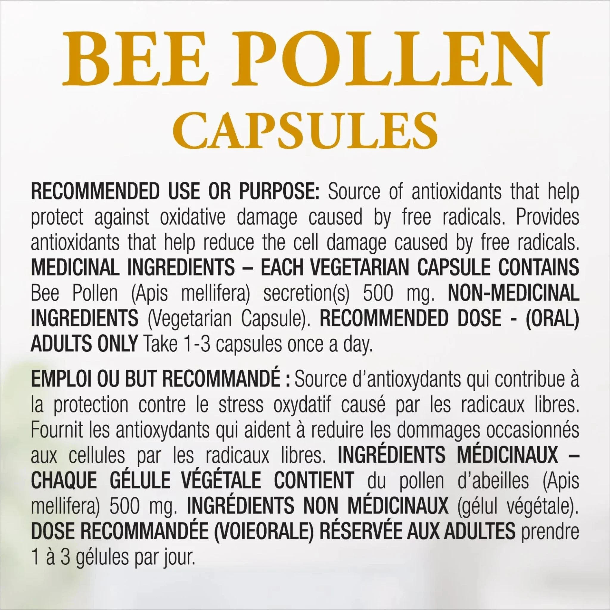 Dutchman's Gold Bee Pollen 90 Vegan Capsules
