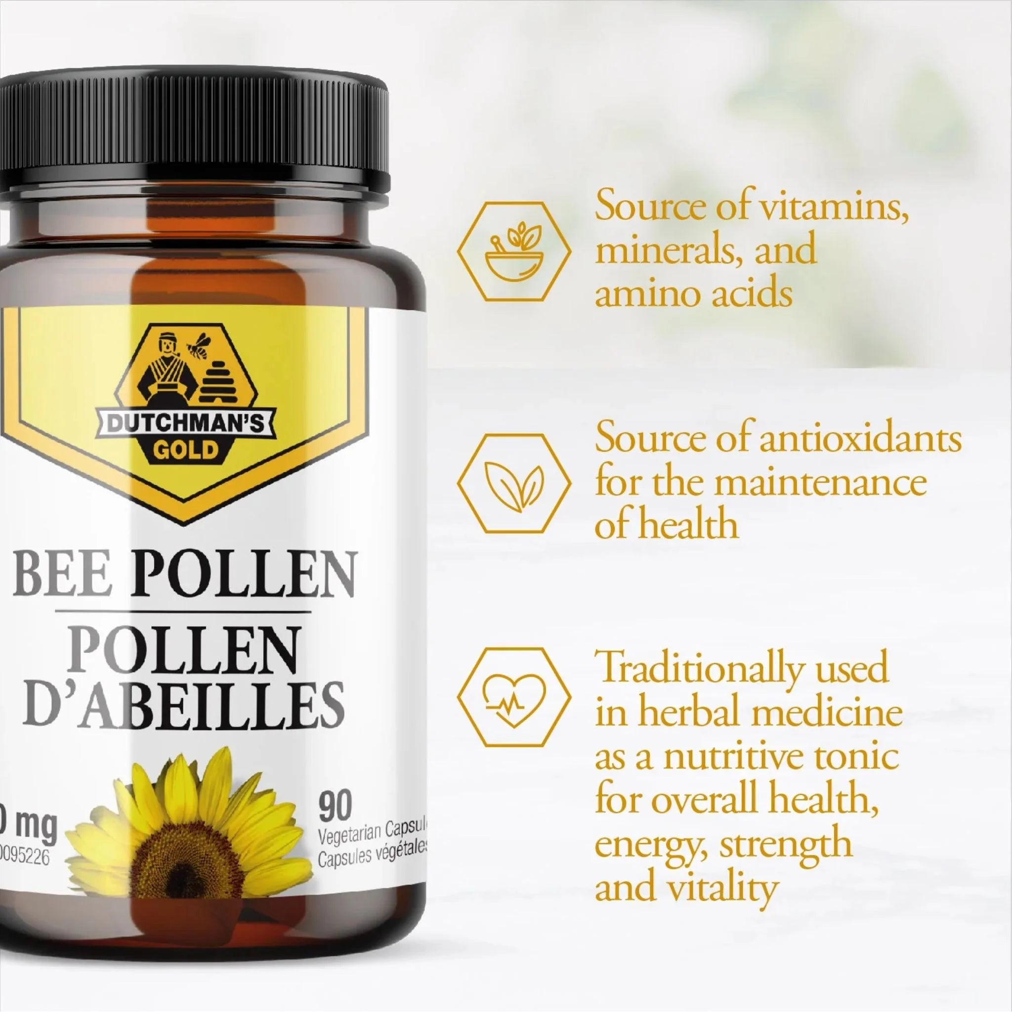 Dutchman's Gold Bee Pollen 90 Vegan Capsules