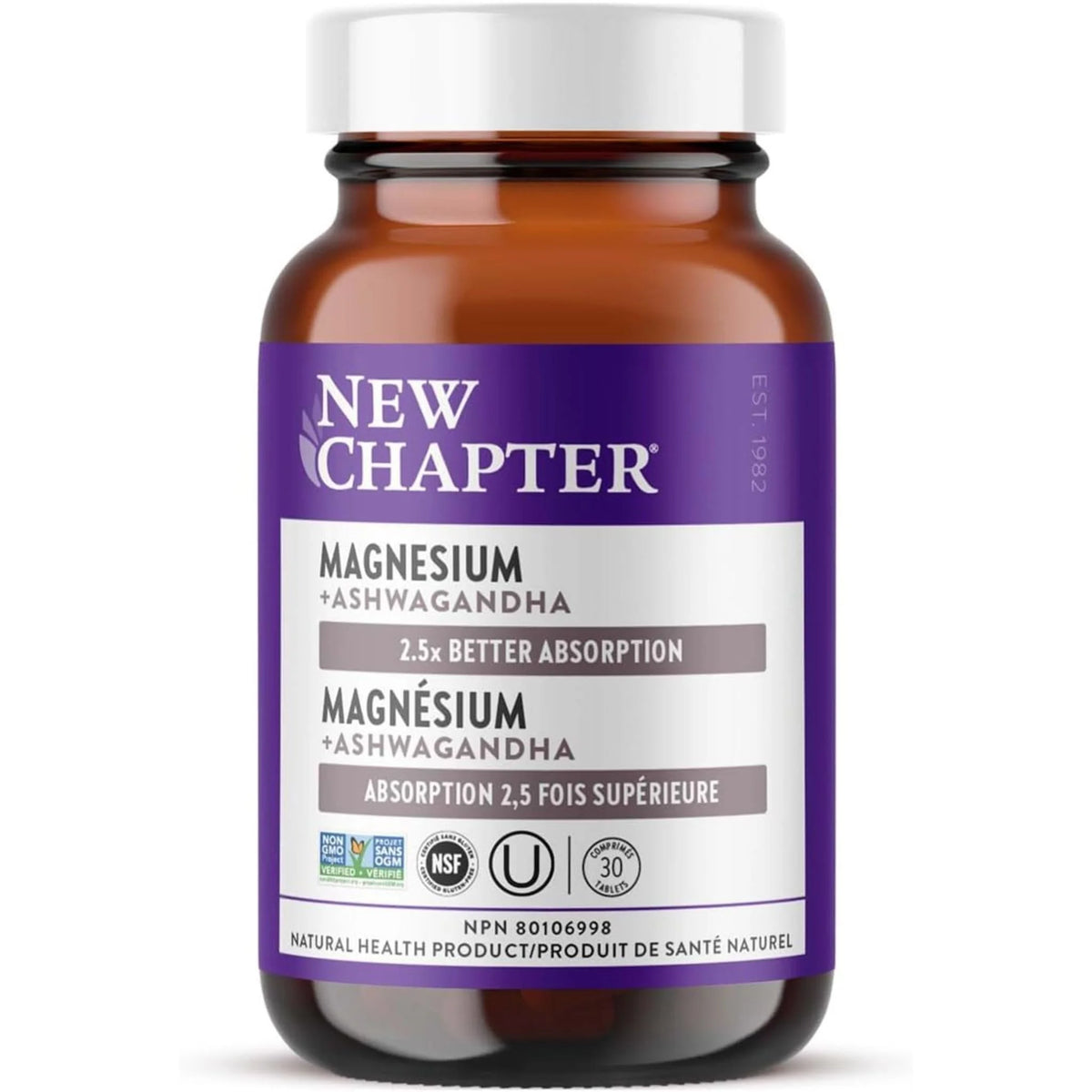 New Chapter Magnesium + Ashwagandha 30 Tablets