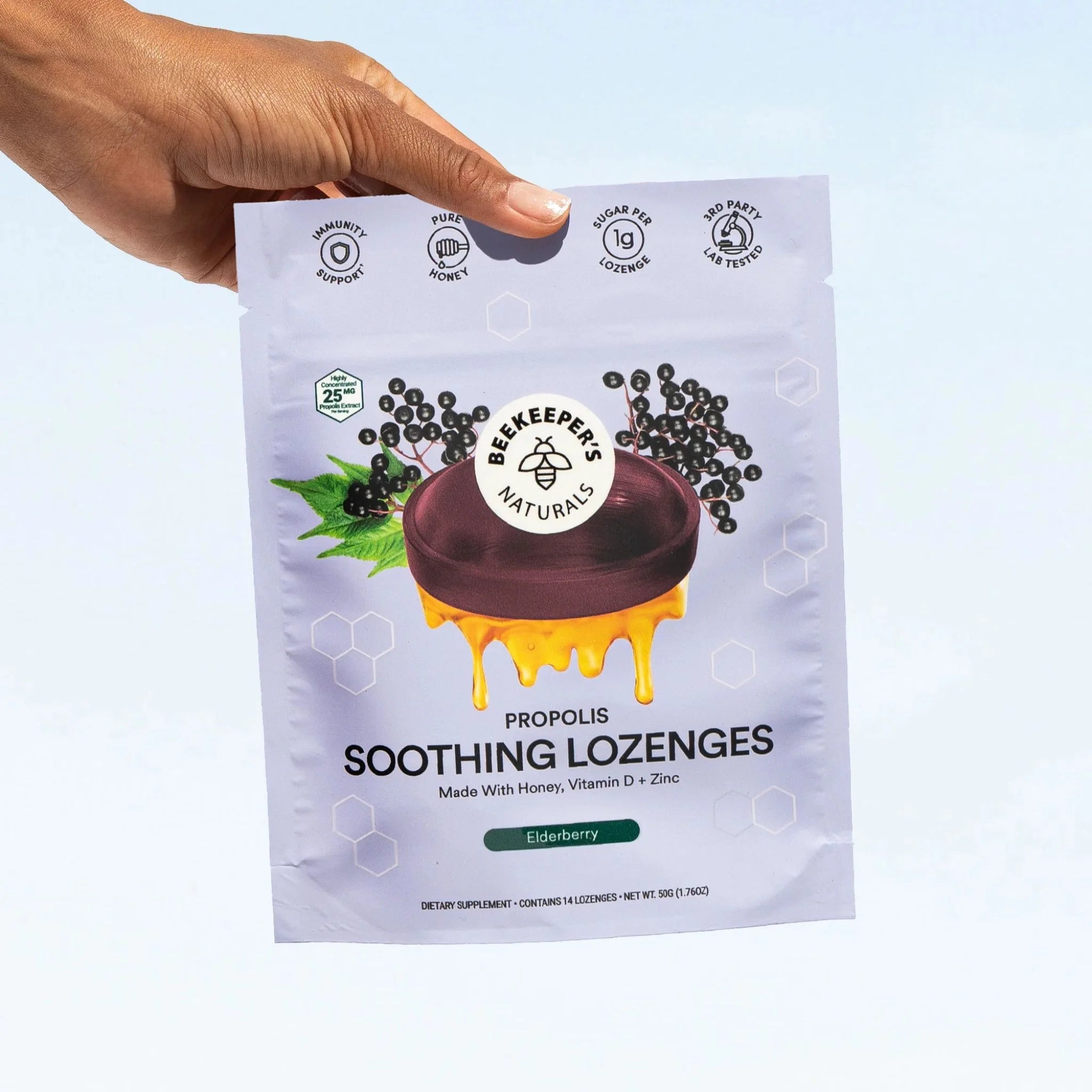 Beekeeper's Propolis Soothing Lozenges Elderberry 50g
