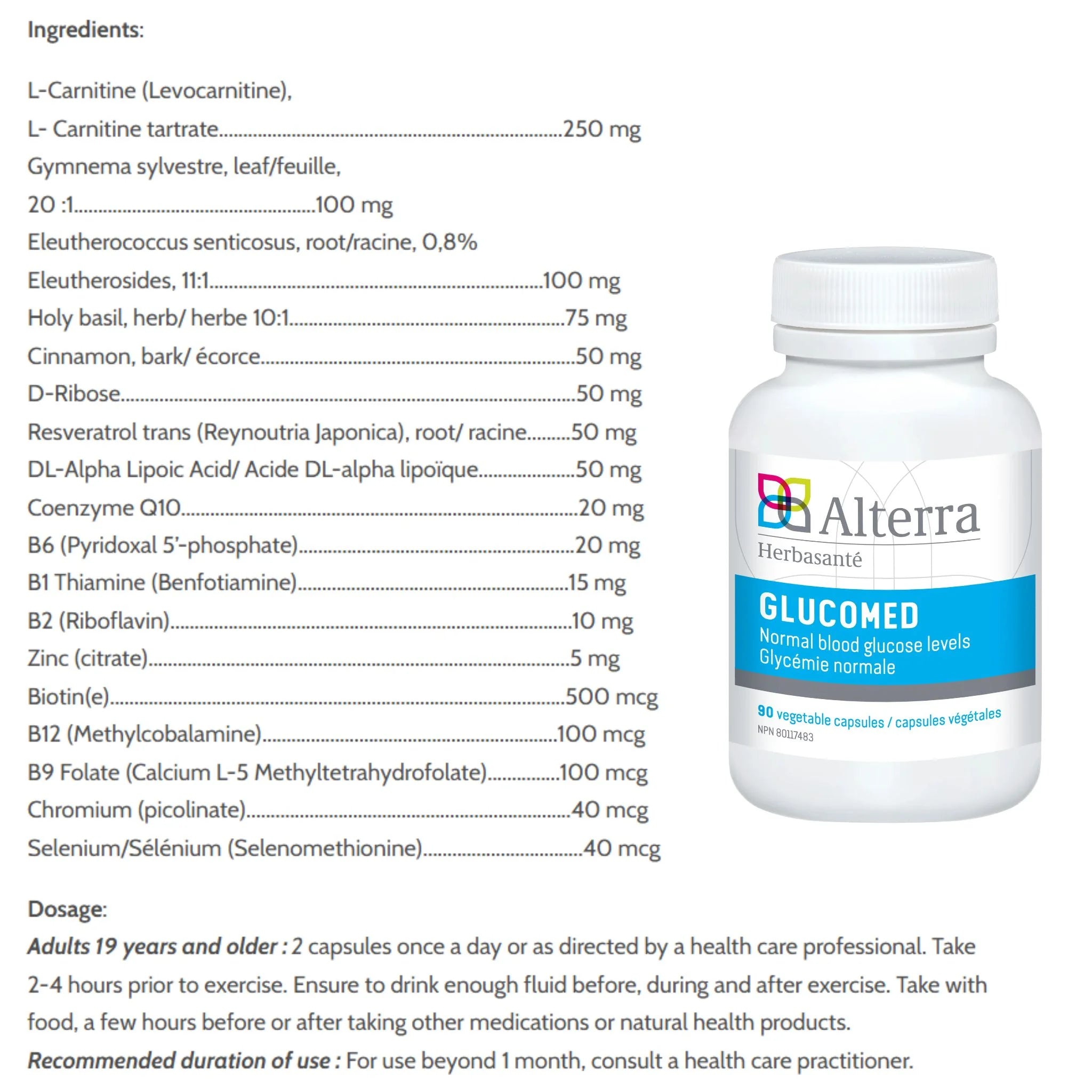 Alterra Glucomed 90 Vegan Capsules
