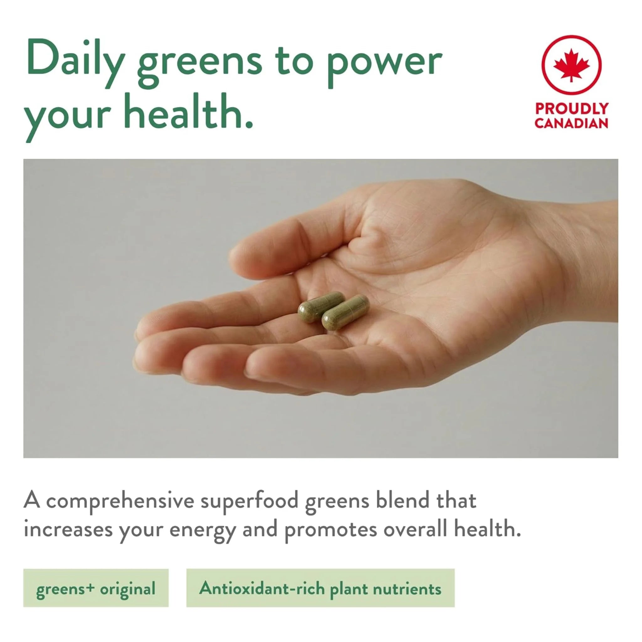 Genuine Health Greens Original + 240 Capsules - Nature's Source Inc