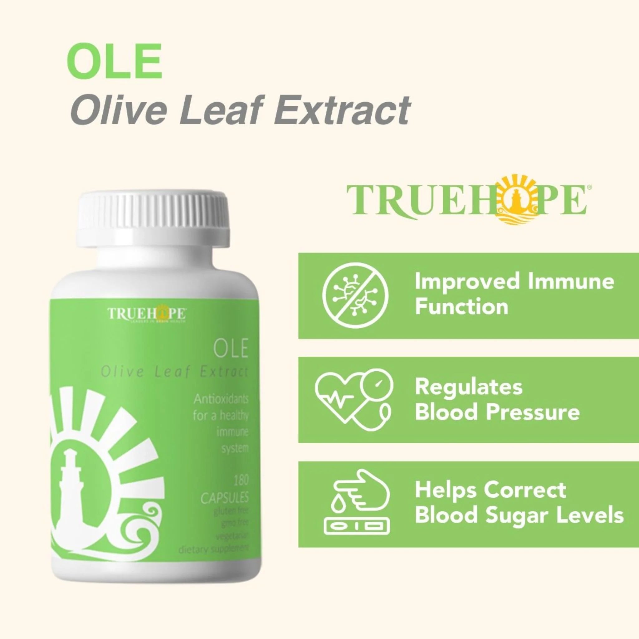 Truehope Olive Leaf Extract 180 Capsules