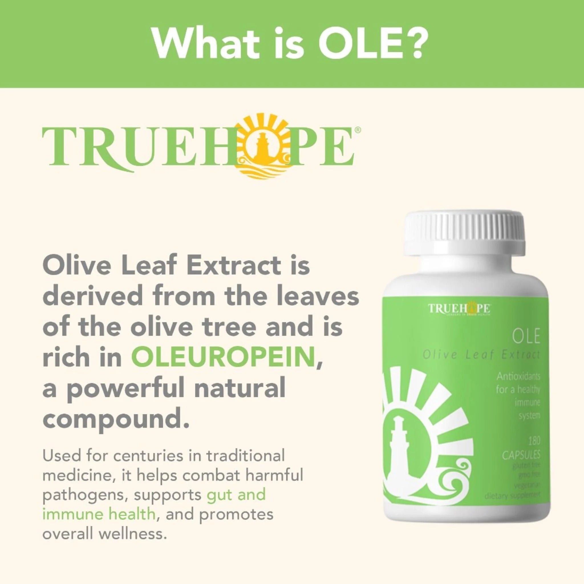 Truehope Olive Leaf Extract 180 Capsules