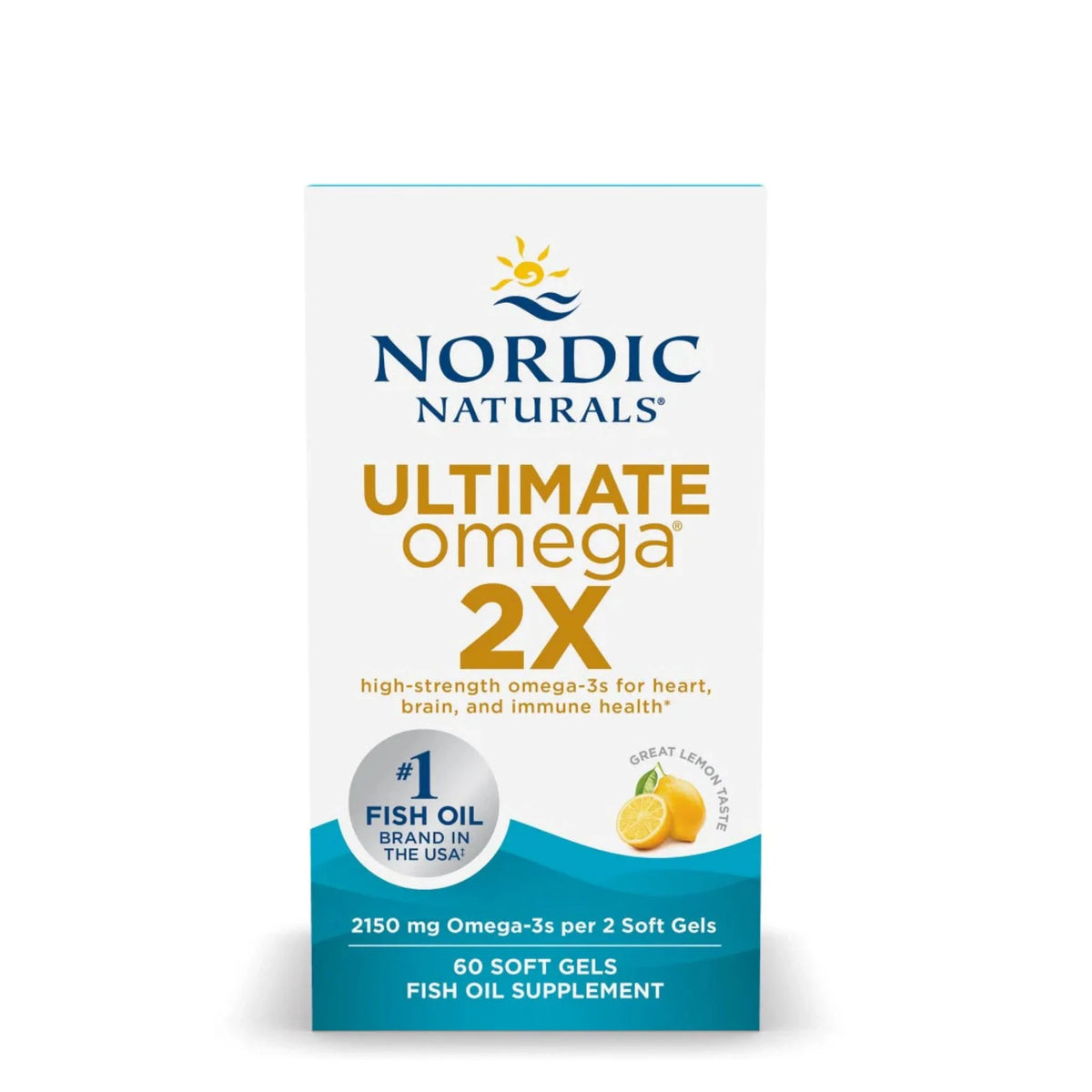 Nordic Naturals Ultimate Omega 2X Lemon 60 Softgels - Nature's Source Inc