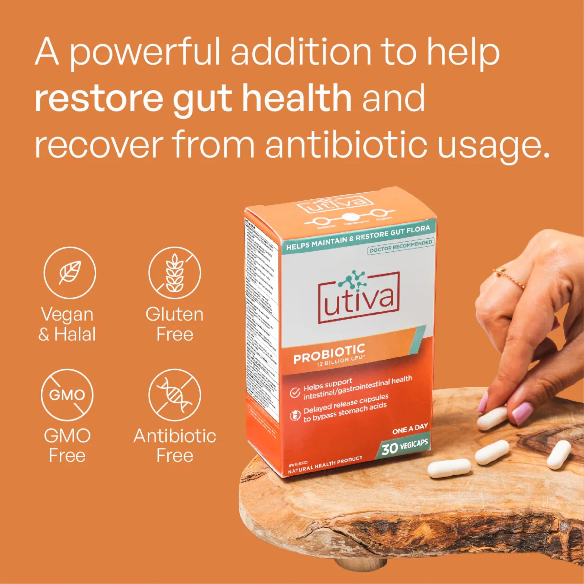 Utiva Probiotic 30 Vegan Caps