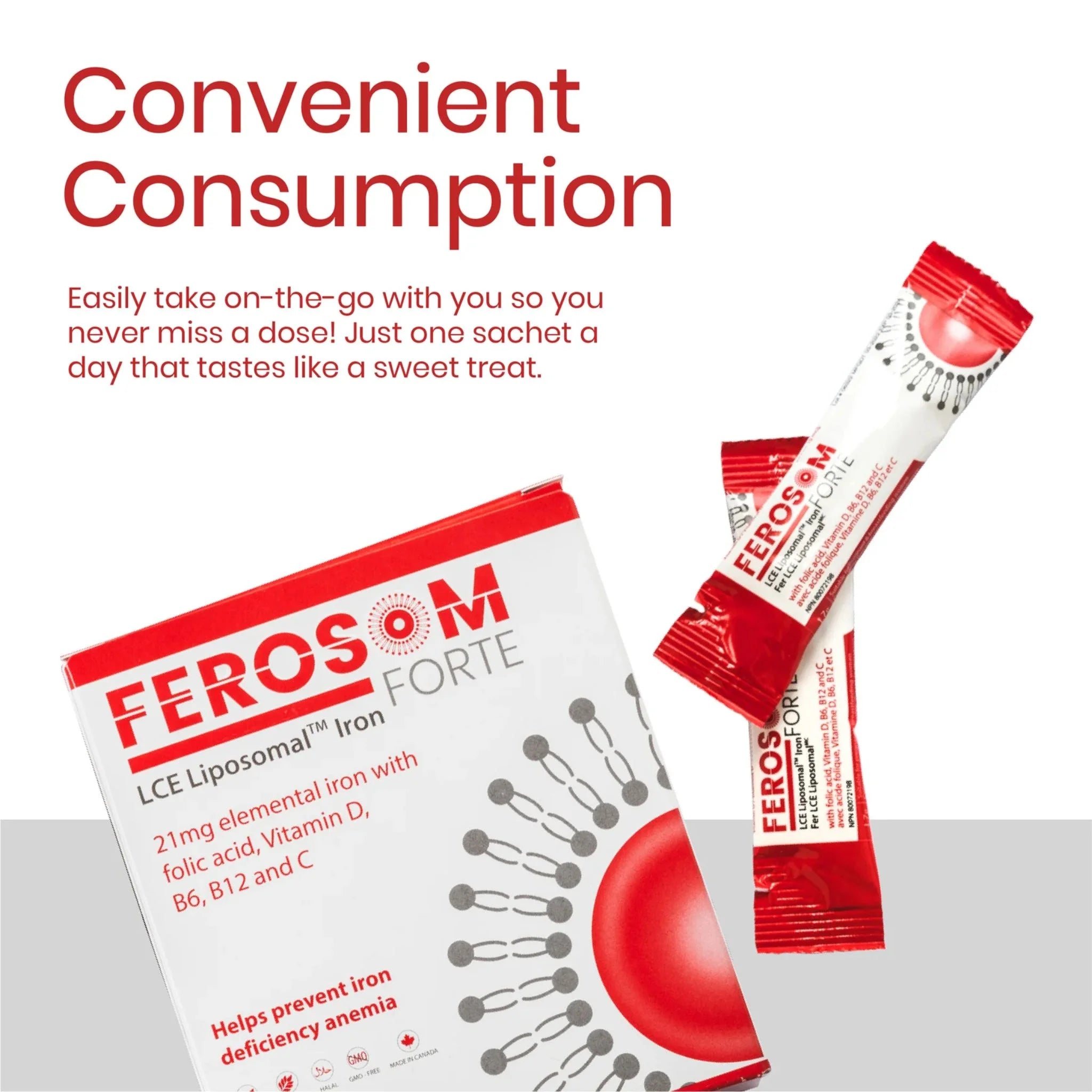 Ferosom Forte Lce Liposomal Iron Sachets - Berry, 20 Sachets