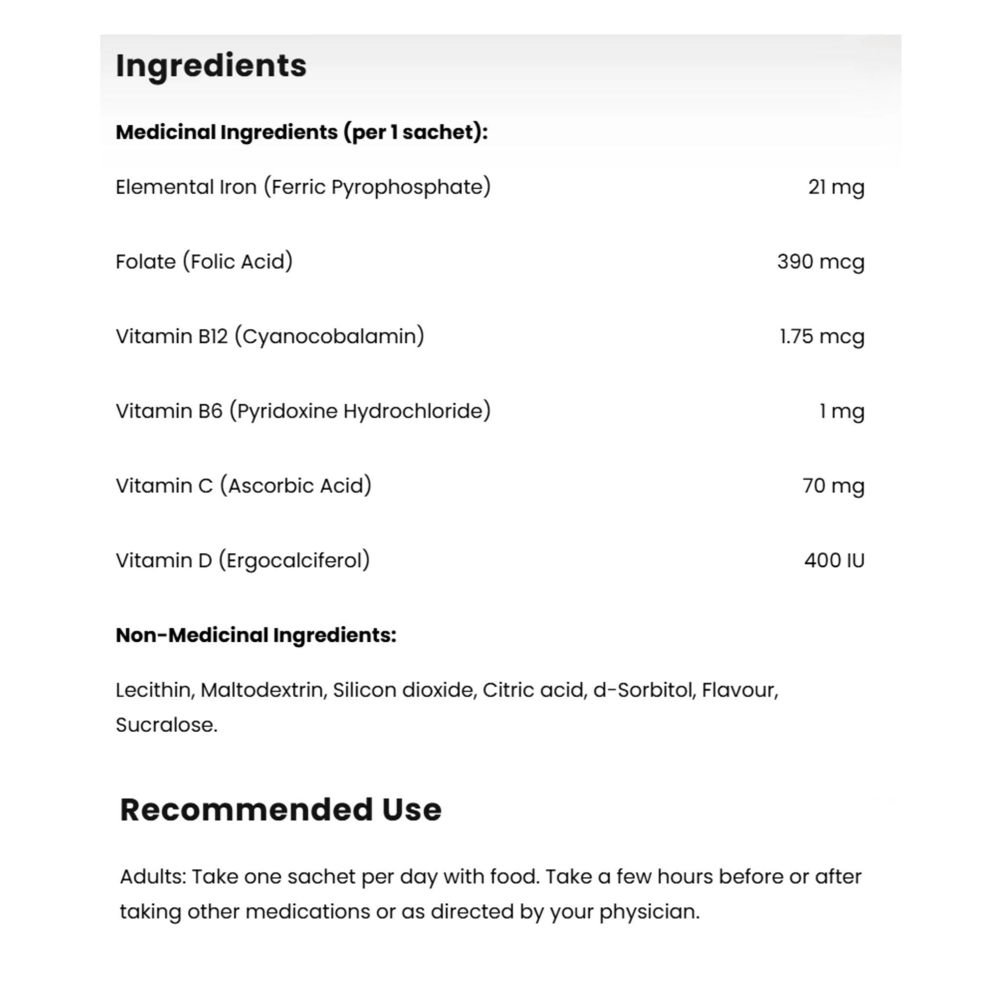Ferosom Forte Lce Liposomal Iron Sachets - Berry, 20 Sachets