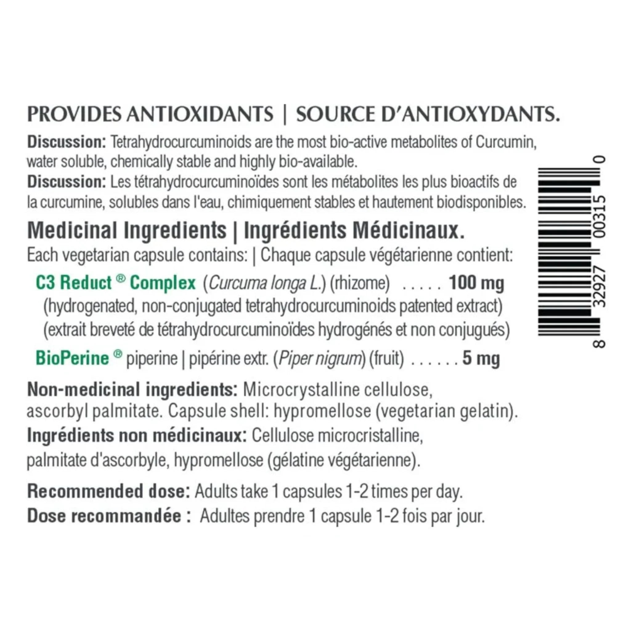 Provita Tetra Curcumin C3, 60 Vegan Capsules
