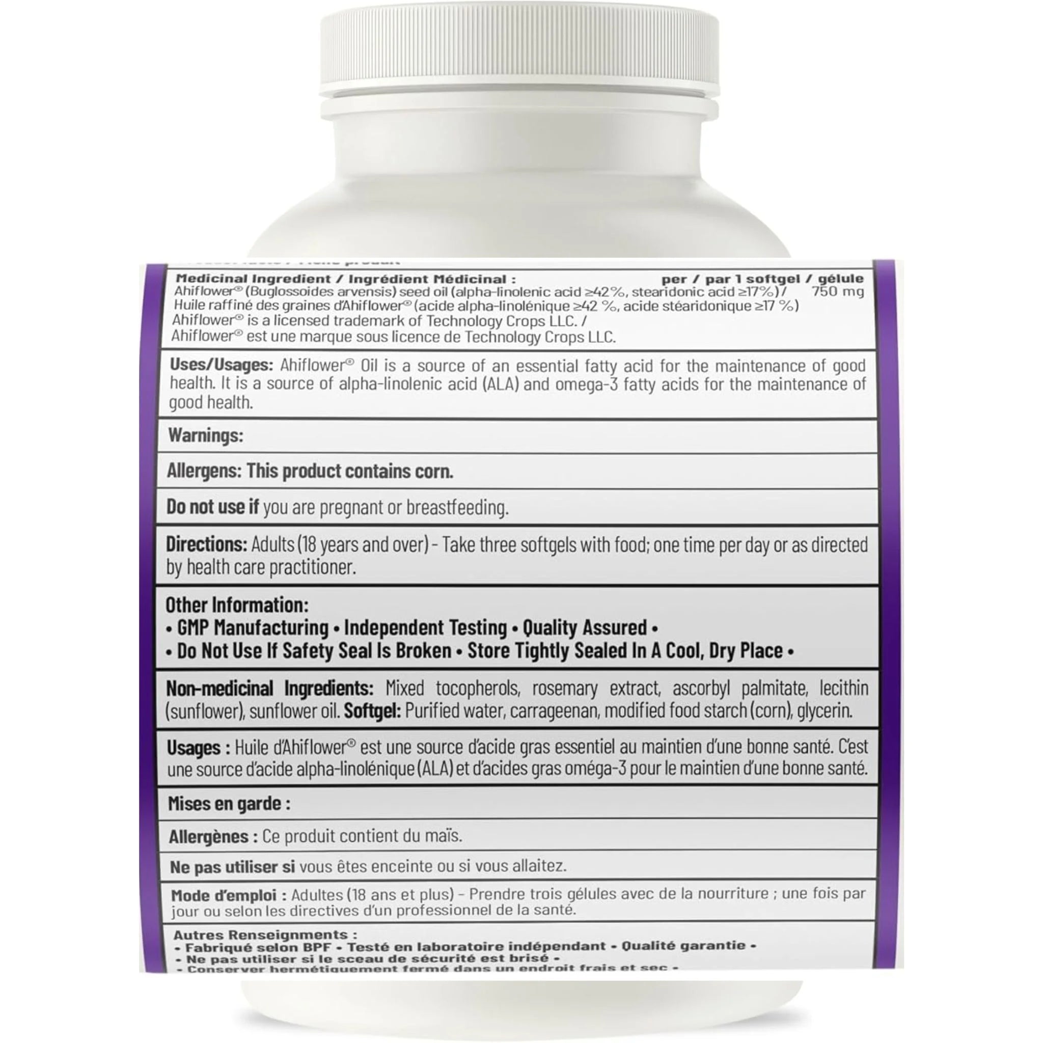 AOR Ahiflower Oil 750mg 90 Softgels