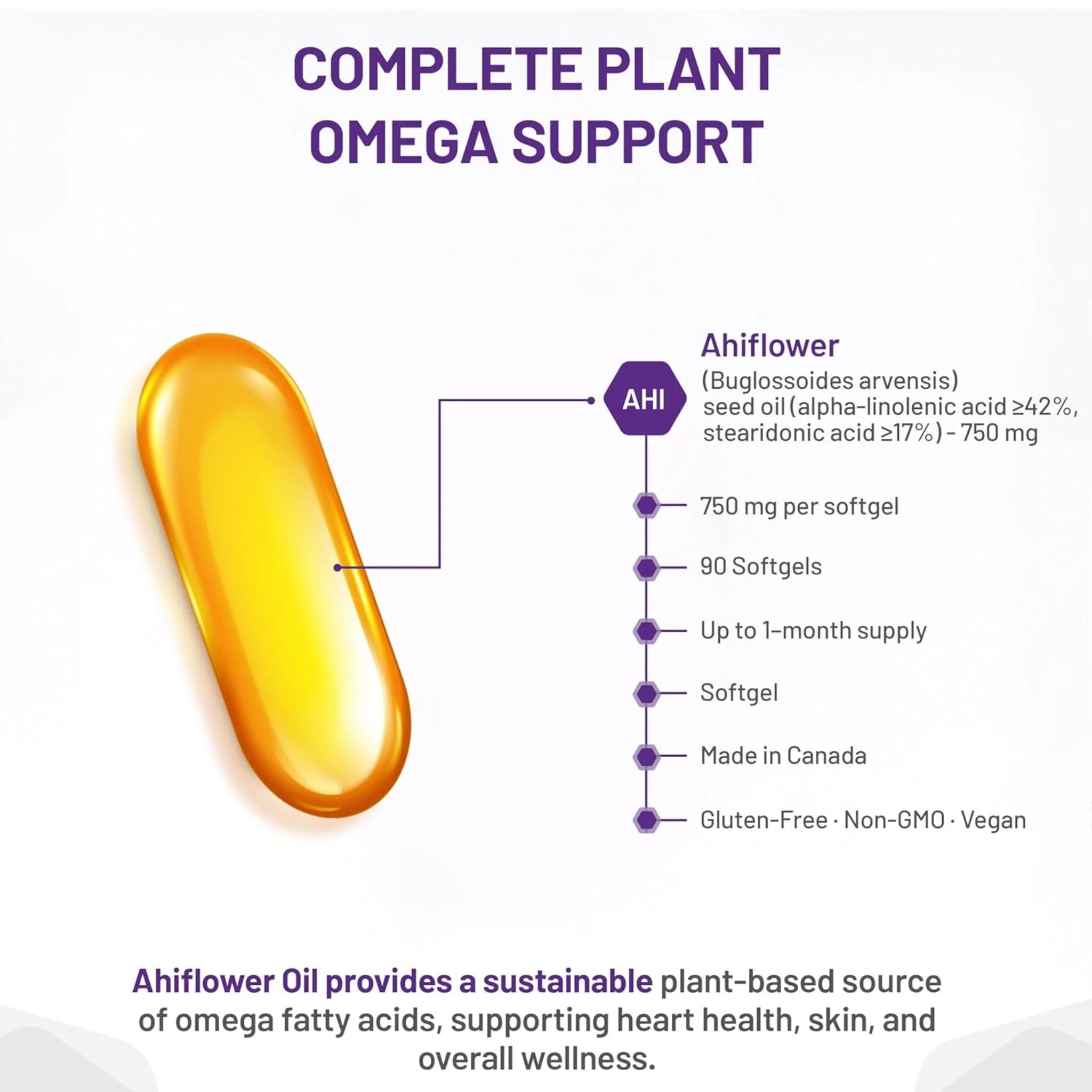 AOR Ahiflower Oil 750mg 90 Softgels