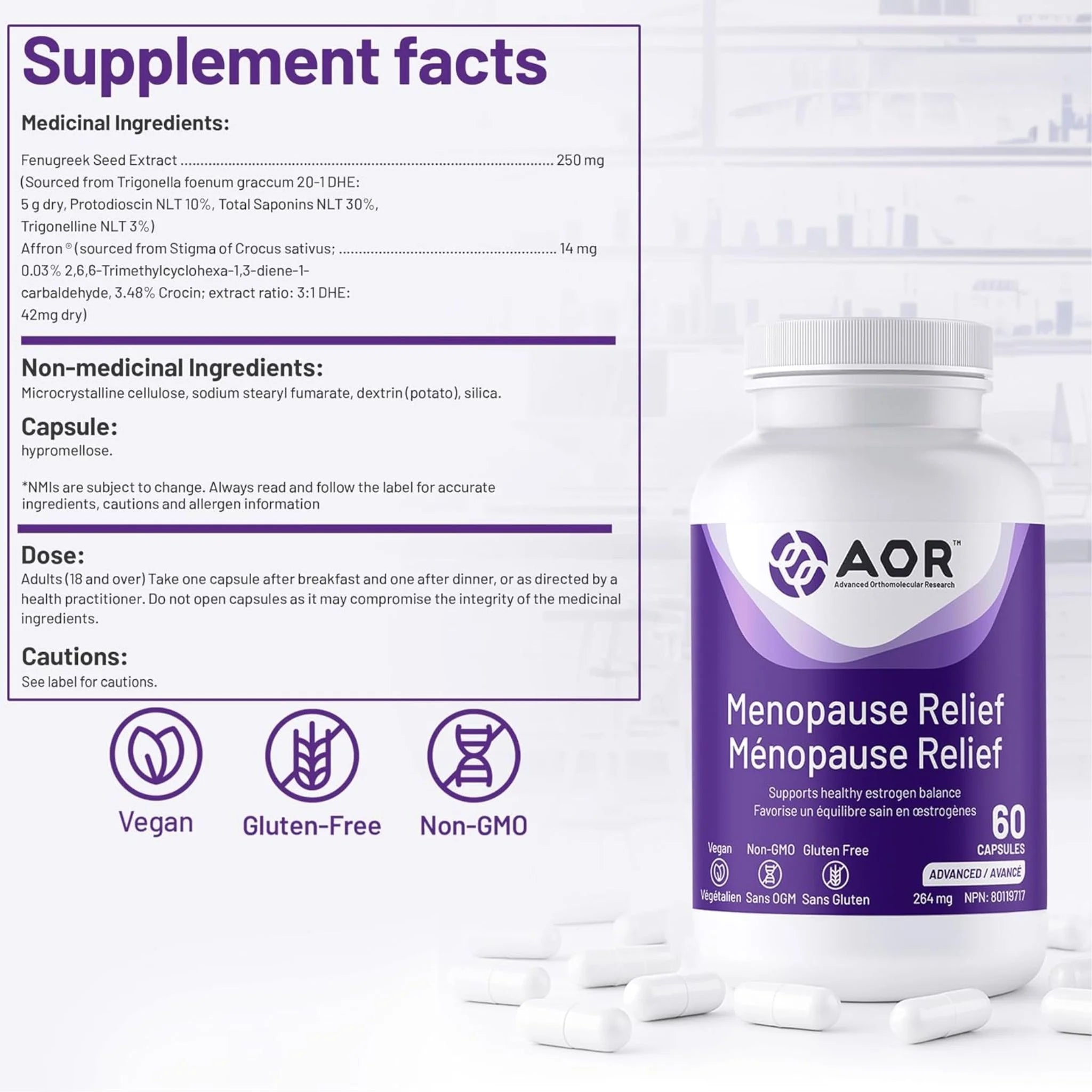 AOR Menopause Relief 60 Capsules - Nature's Source Inc