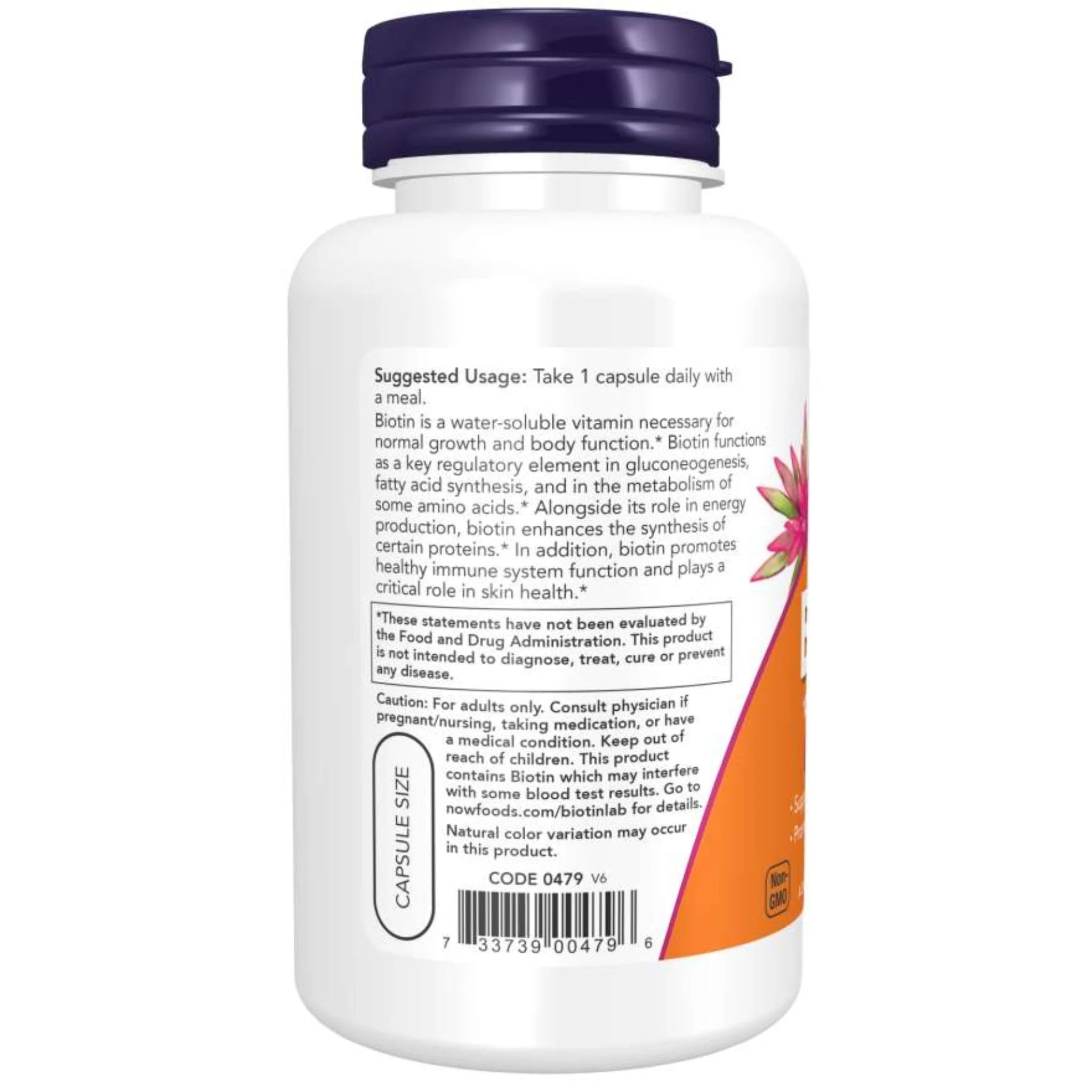 NOW Biotin 10000mcg 120 Veg Capsules