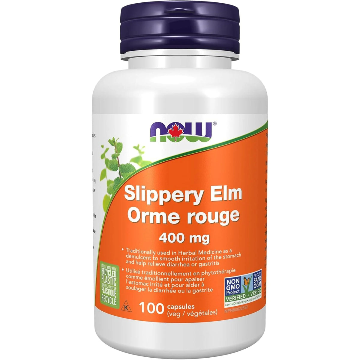 NOW Slippery Elm 400mg 100 Veg Capsules - Nature's Source Inc