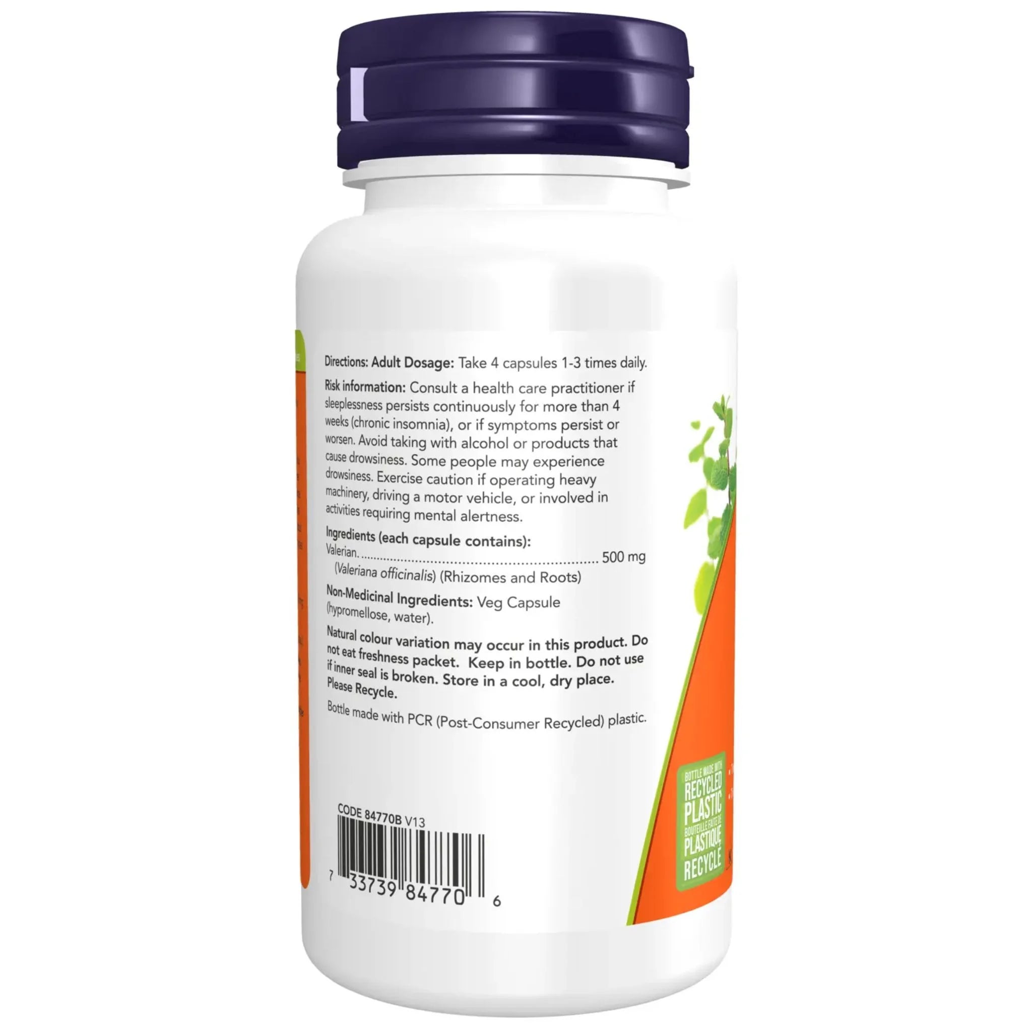 NOW Valerian Root 500mg 100 Vegan Capsules