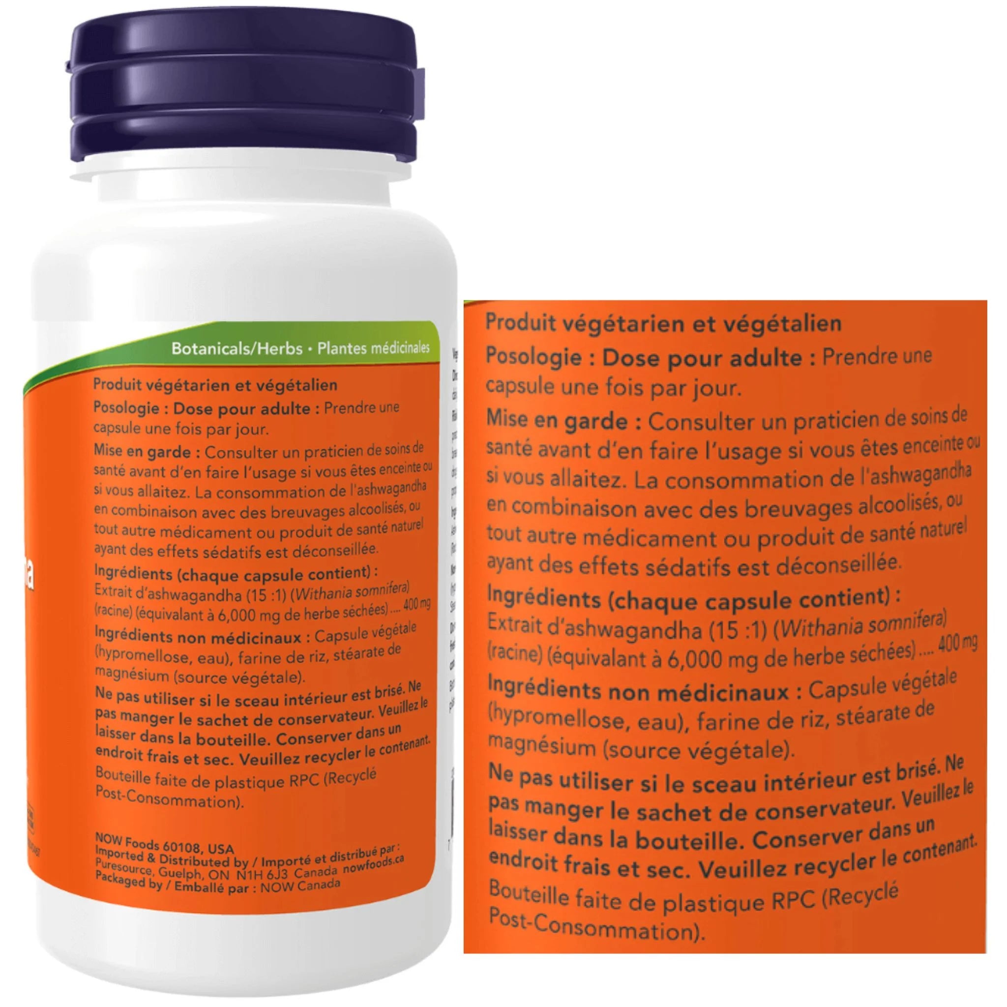 NOW Ashwagandha Extract 400mg 90 Vegan Capsules