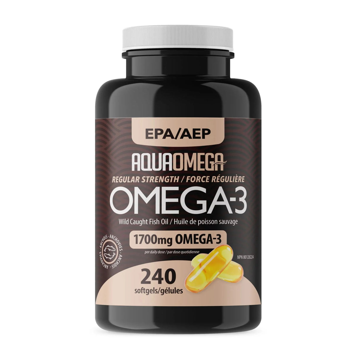 AquaOmega EPA Regular Strength 1700mg Omega-3, 240 Softgels