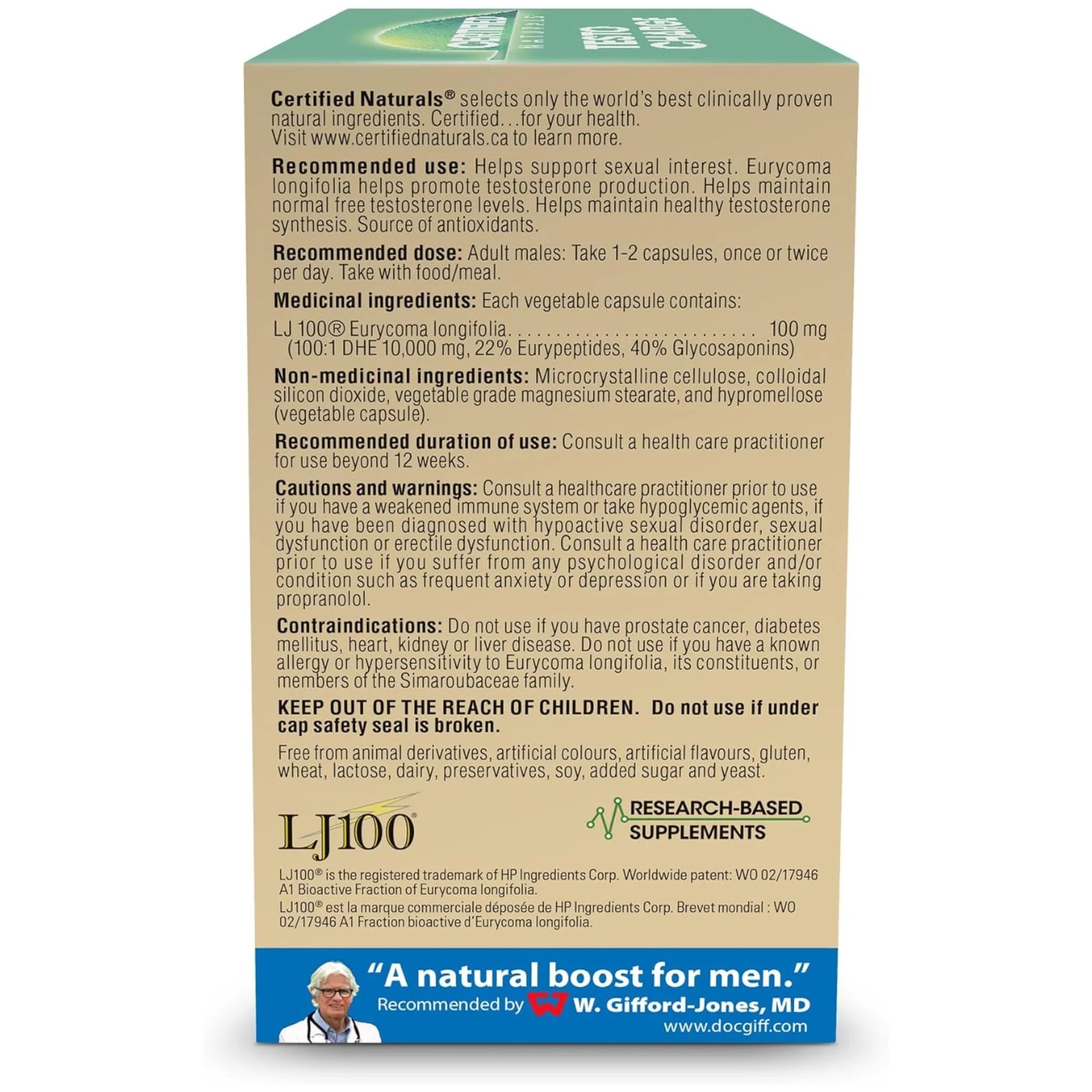 Certified Naturals Testo Charge 60 Vegetable Capsules - Nature's Source Inc