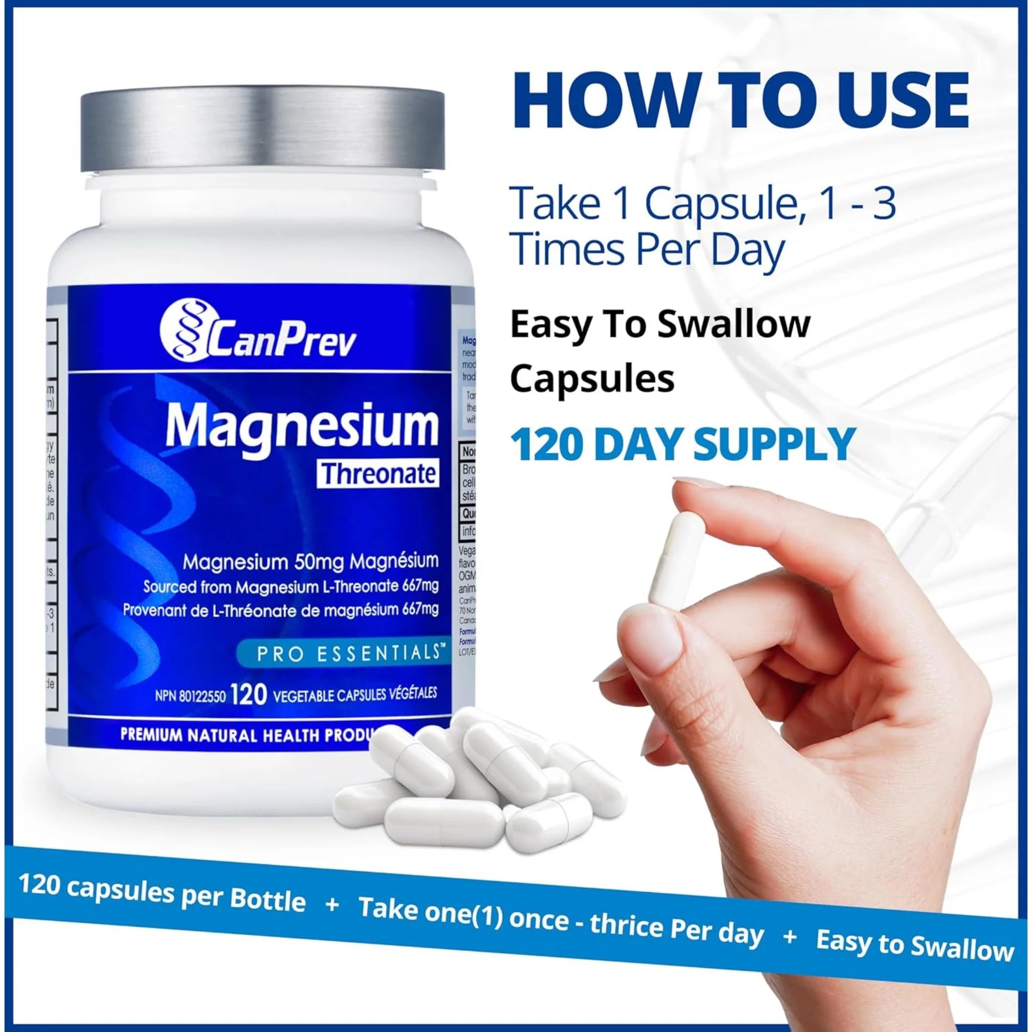 CanPrev Magnesium Threonate 120vcaps - Nature's Source Inc