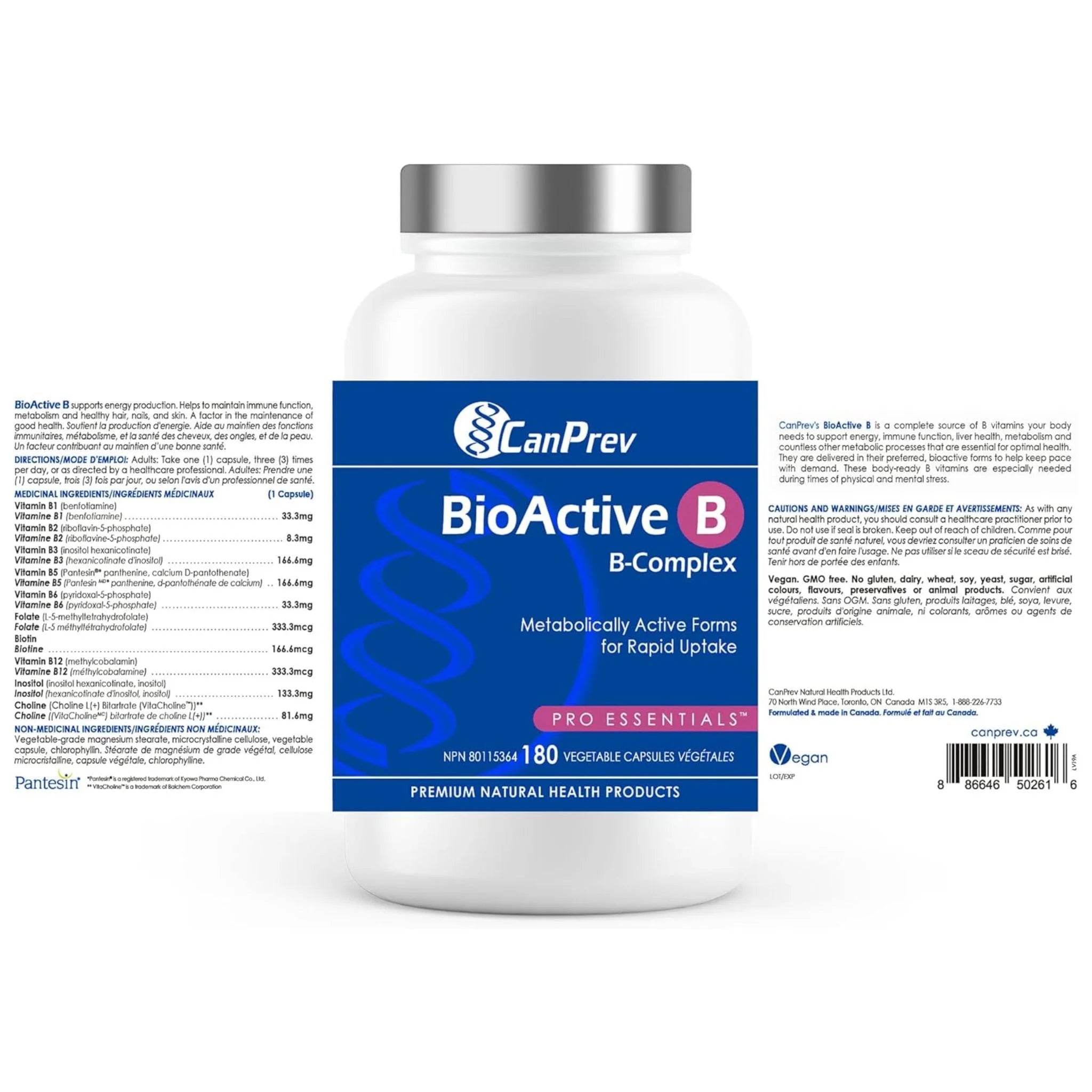 CanPrev BioActive B 180 Vegan Capsules - Nature's Source Inc