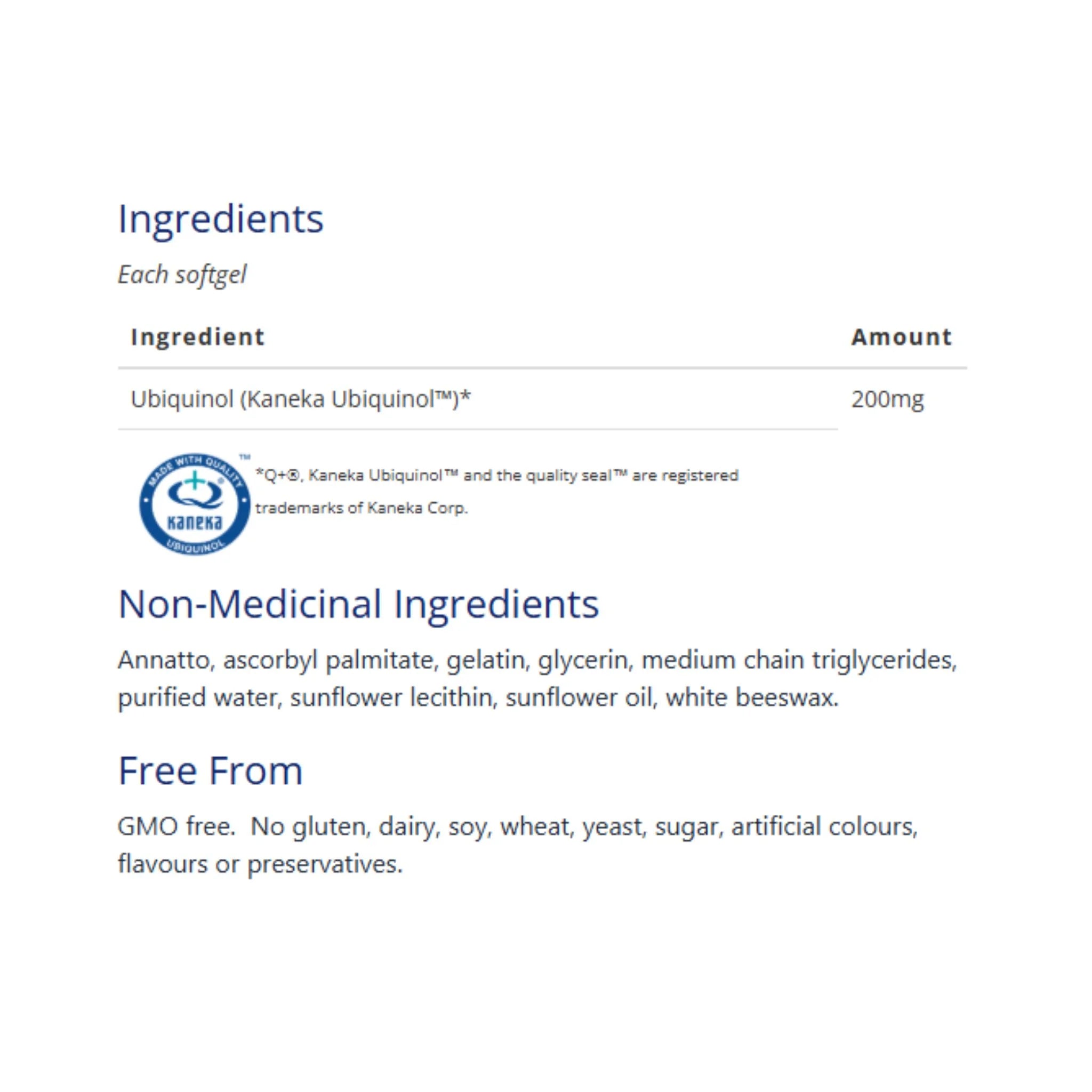 CanPrev Inno Q Nol 200mg Ubiquinol 60 Softgels - Nature's Source Inc