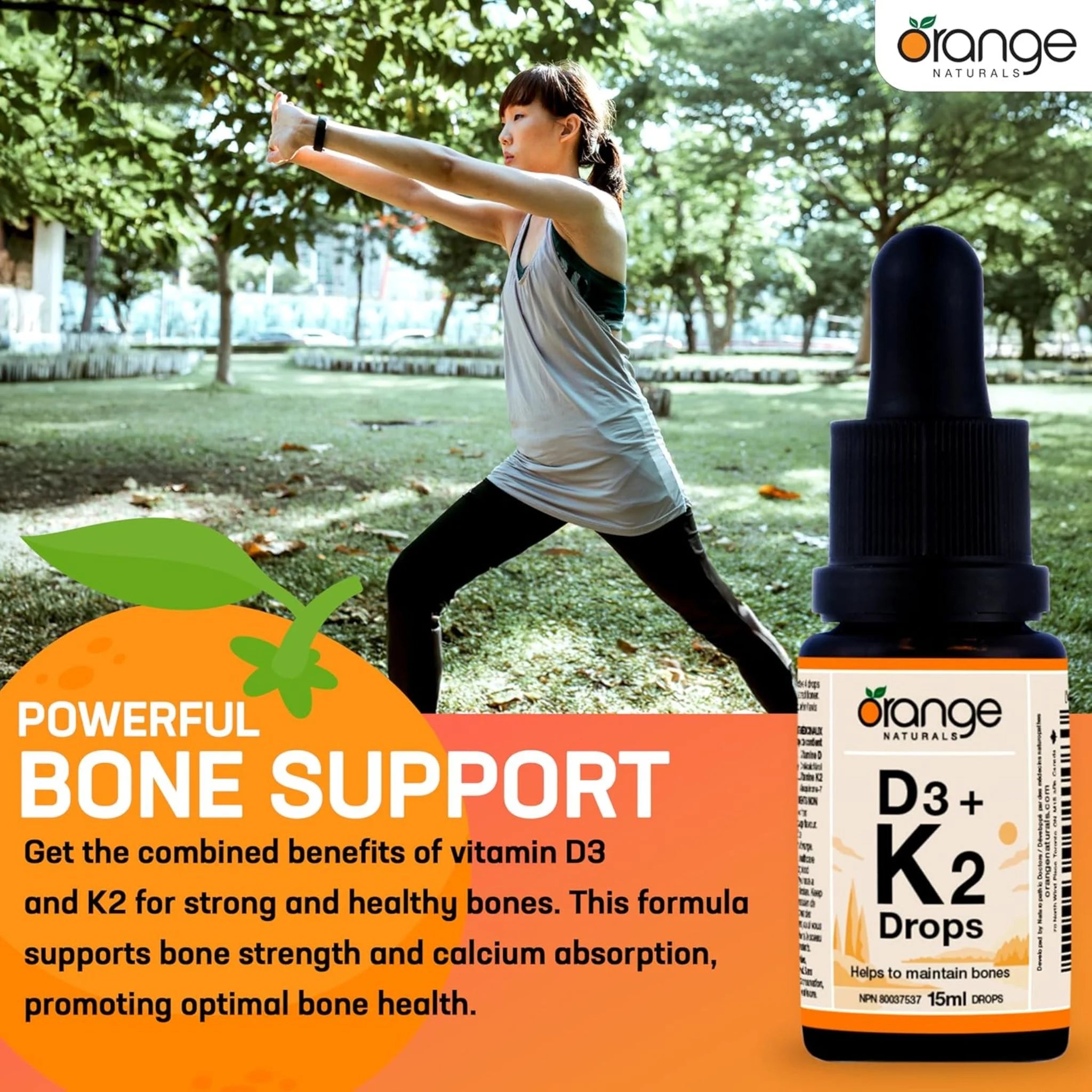 Orange Naturals D3 + K2 Drops Orange 15ml