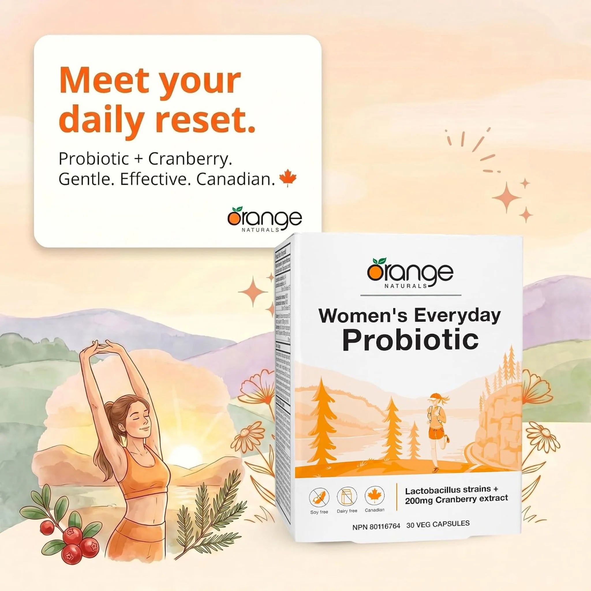 Orange Naturals Rapid Restore Probiotic 50B 30 Vegetarian Capsules