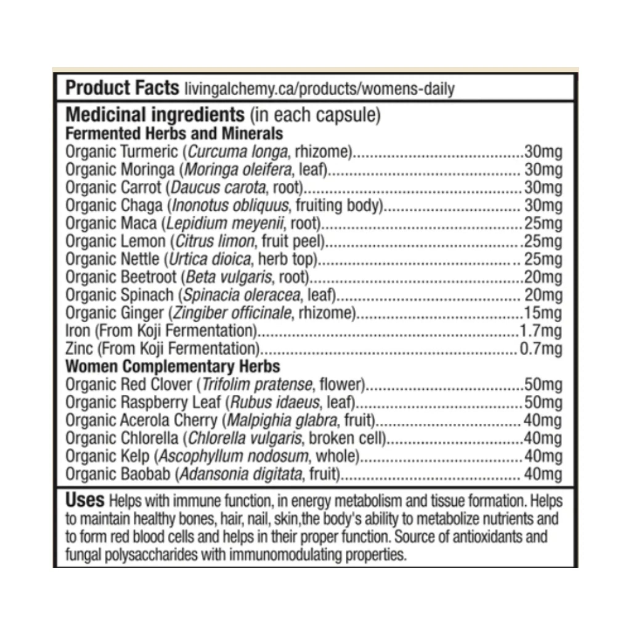 Living Alchemy Women's Daily+ 60 Vegan Capsules - Nature's Source Inc