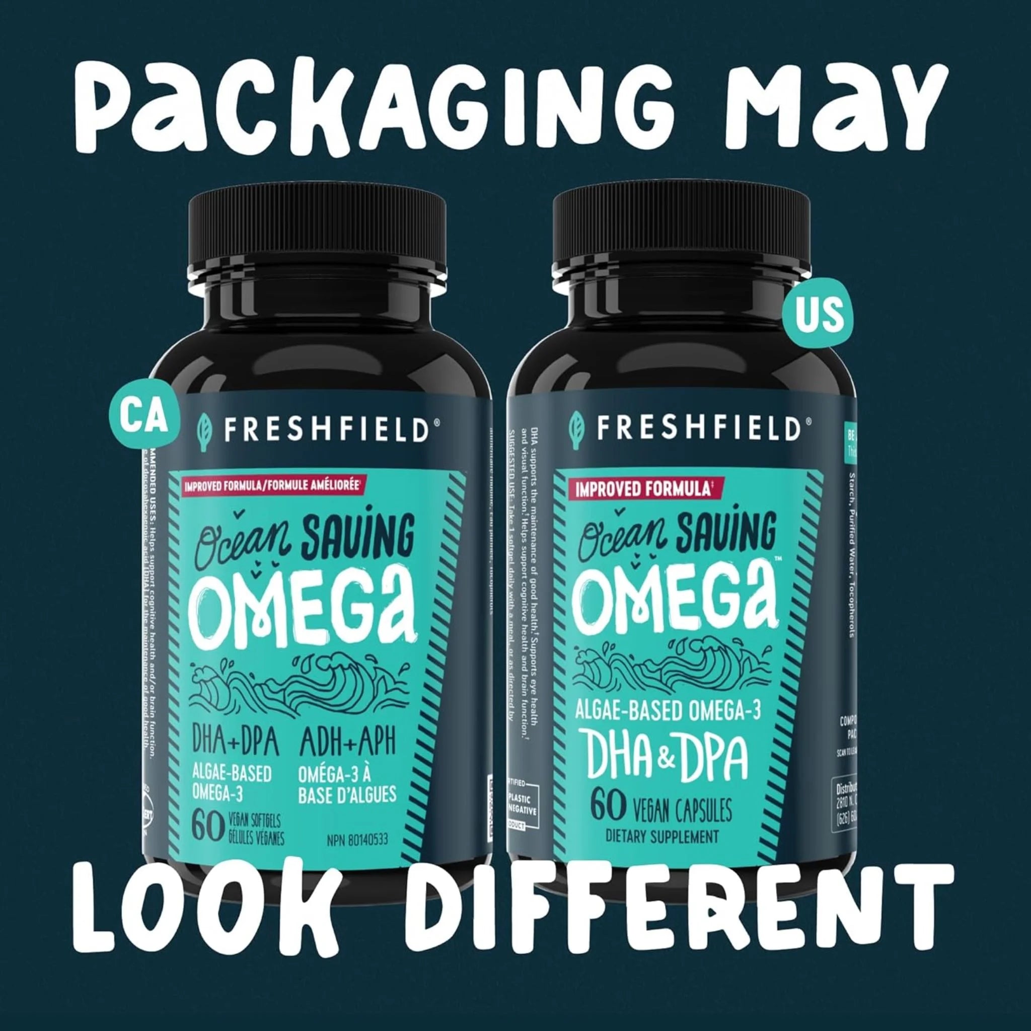 FreshField Ocean Saving Omega 3 DHA+DPA 120 Vegan Softgels