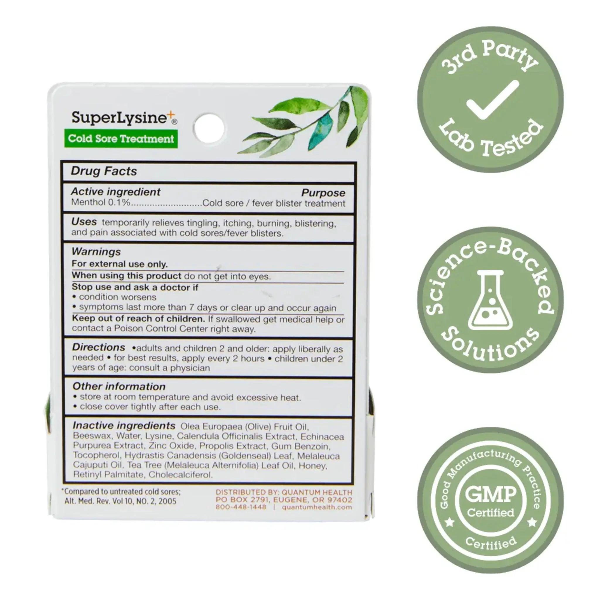 Quantum SuperLysine+ Cold Sore Treatment 21g
