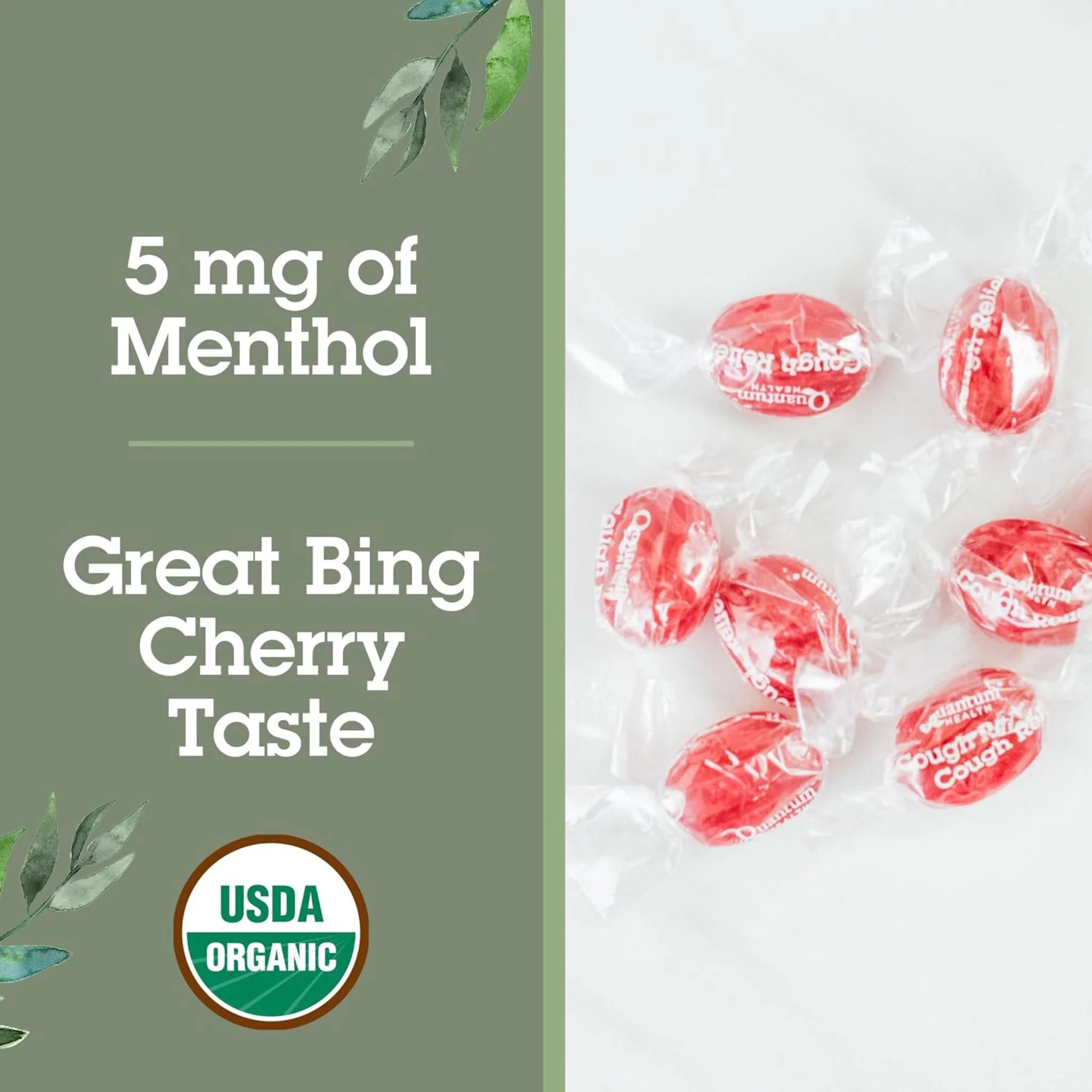 Quantum Organic Cough Relief Bing Cherry Lozenges