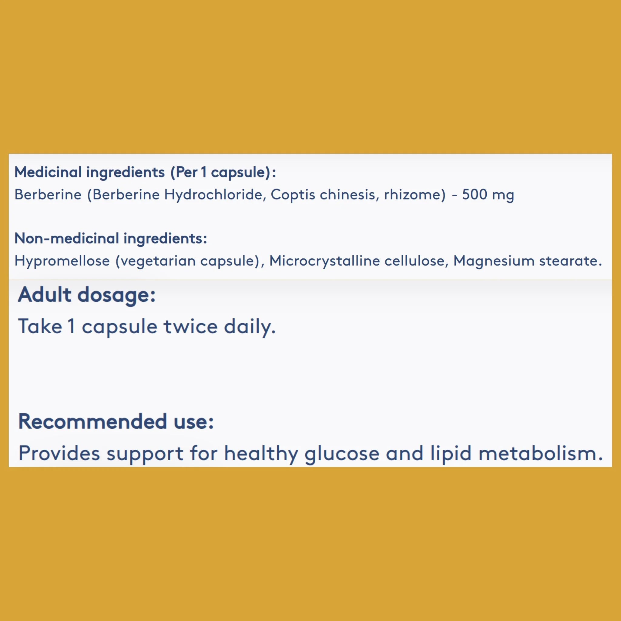 Heal + Co. Berberine 500mg 90 Vegetarian Capsules