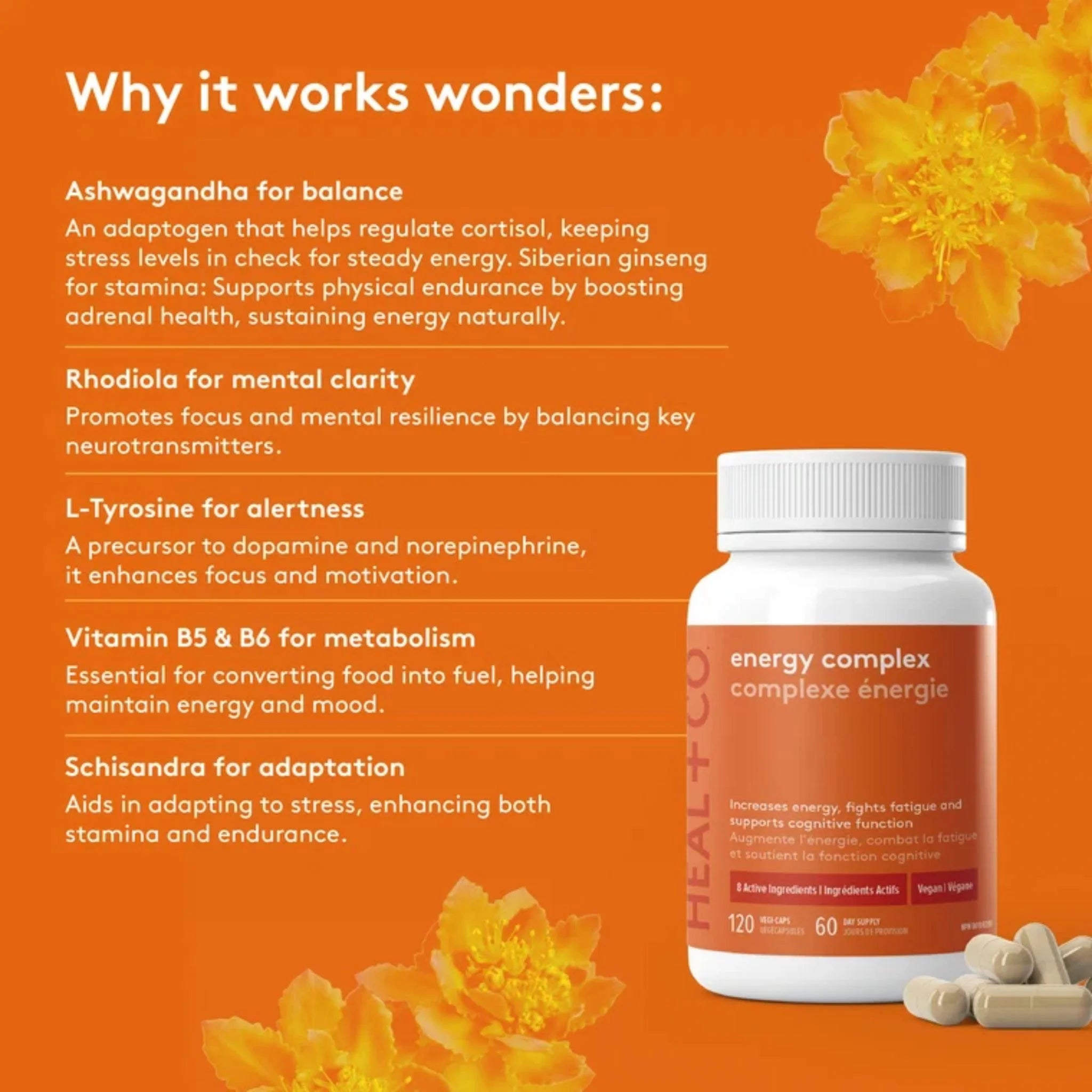 Heal + Co. Energy Complex 120 Vegetarian Capsules